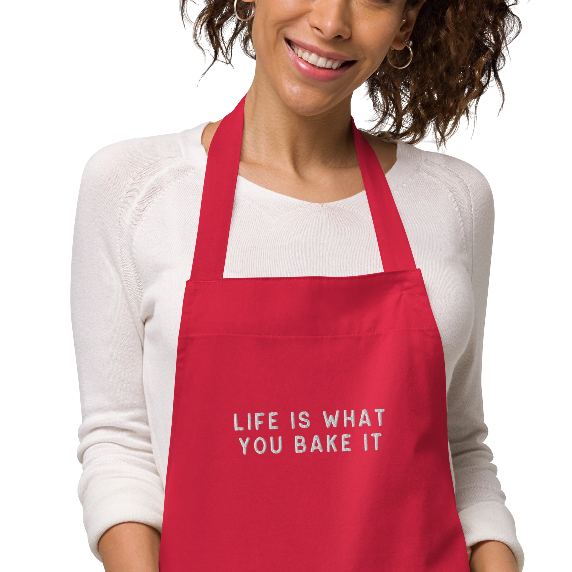 Life is What You Bake Embroidered Organic Cotton Apron - Image 5