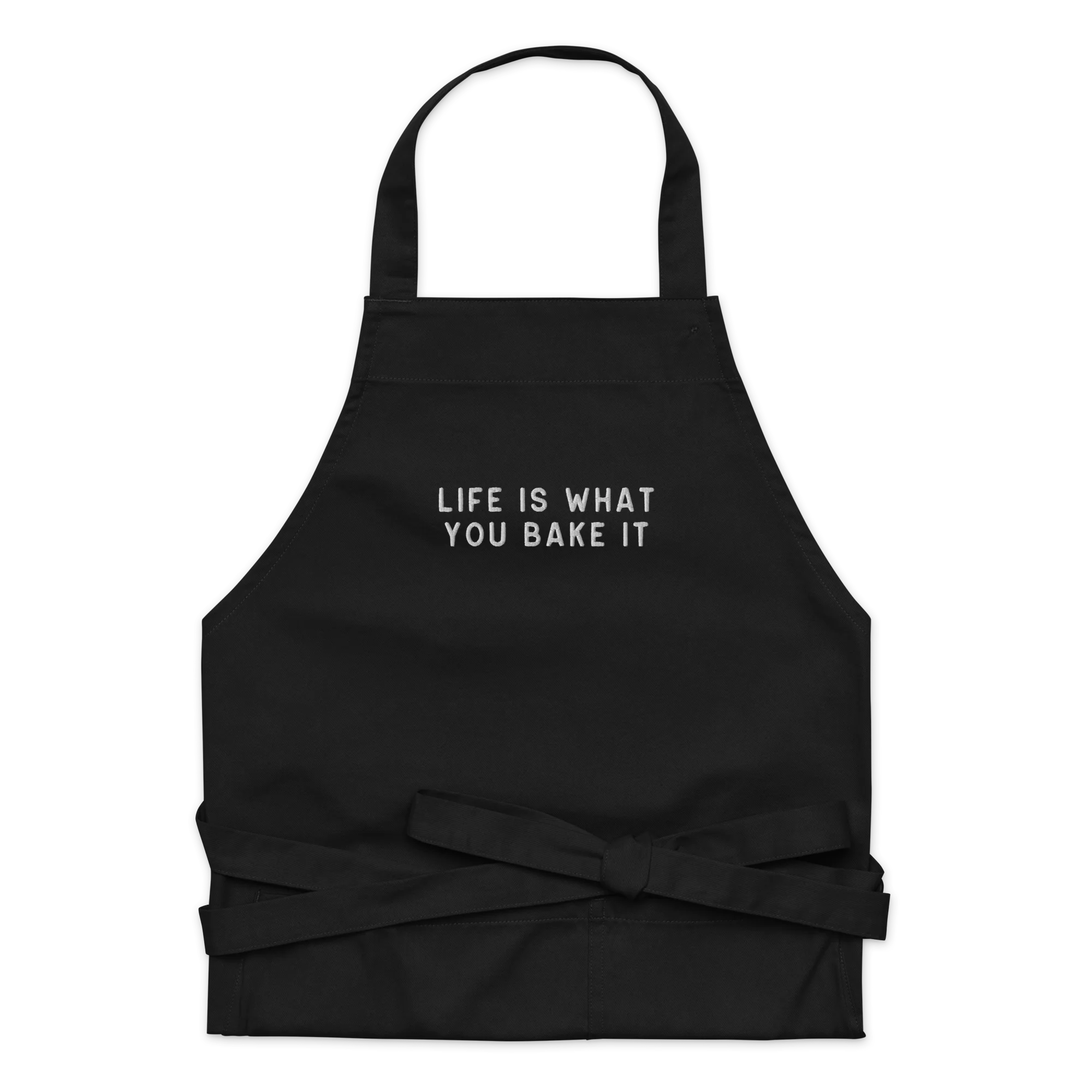 Life is What You Bake Embroidered Organic Cotton Apron - Image 7