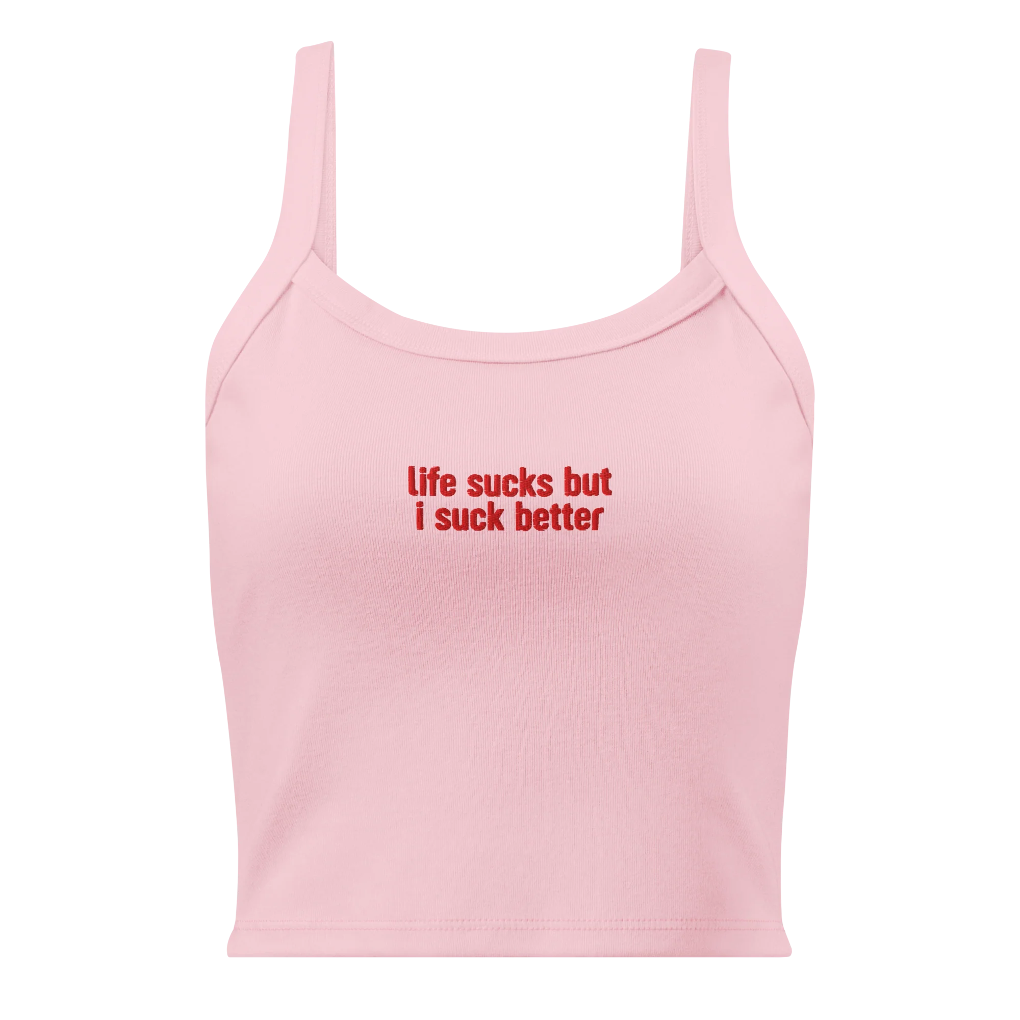 Life Sucks I Suck Better Rib Embroidered Tank Top - Image 7