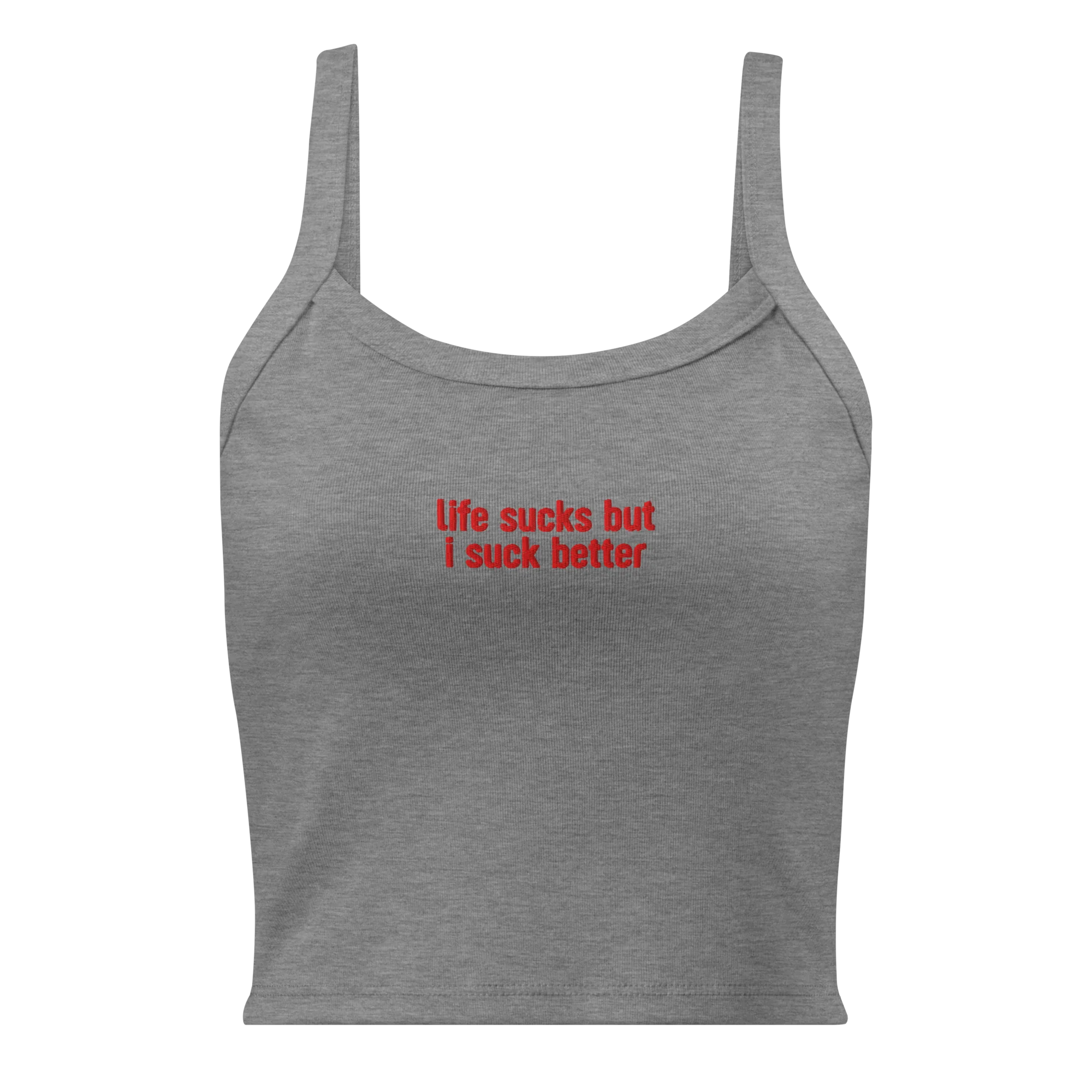 Life Sucks I Suck Better Rib Embroidered Tank Top - Image 8