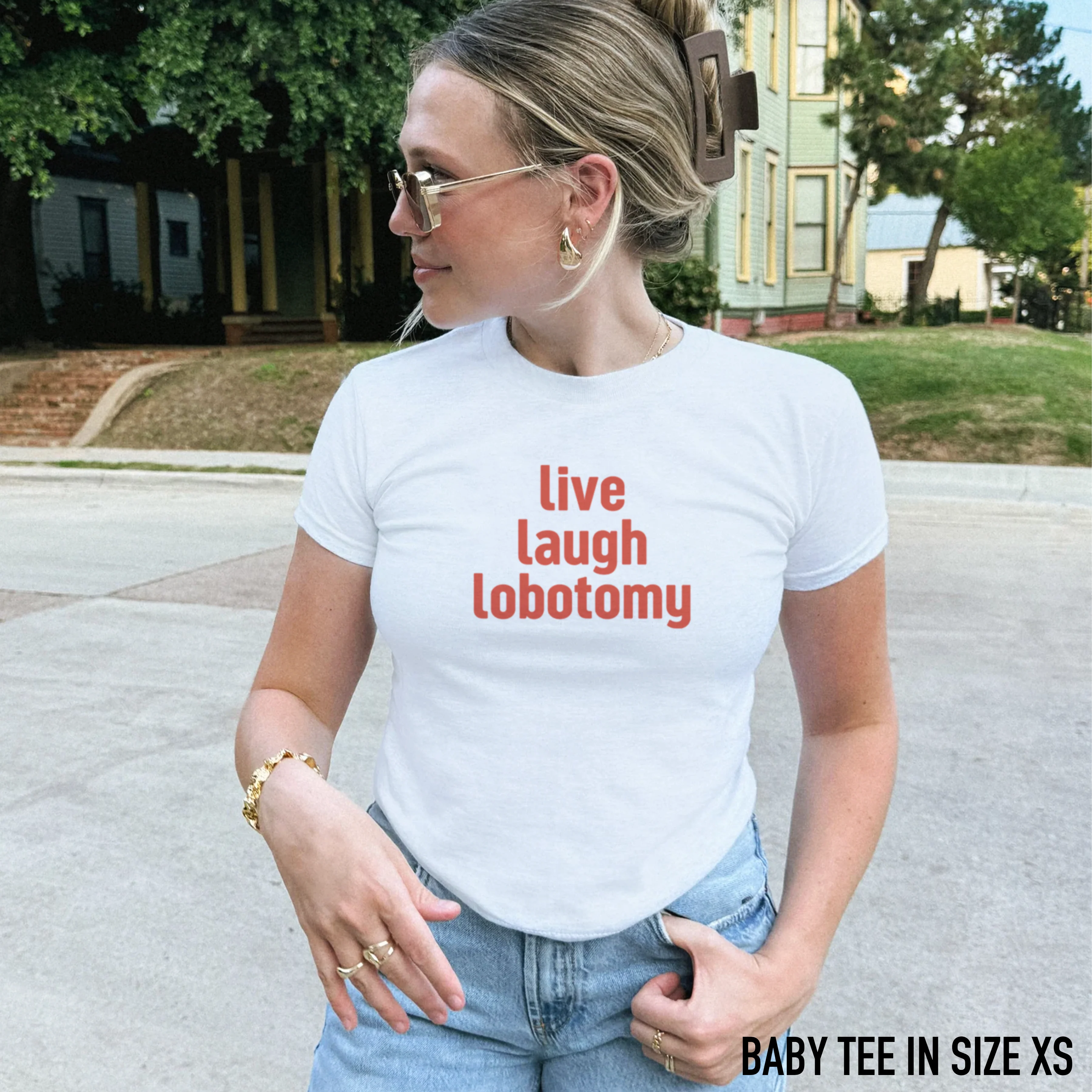 Live Laugh Lobotomy Baby Tee - Image 2