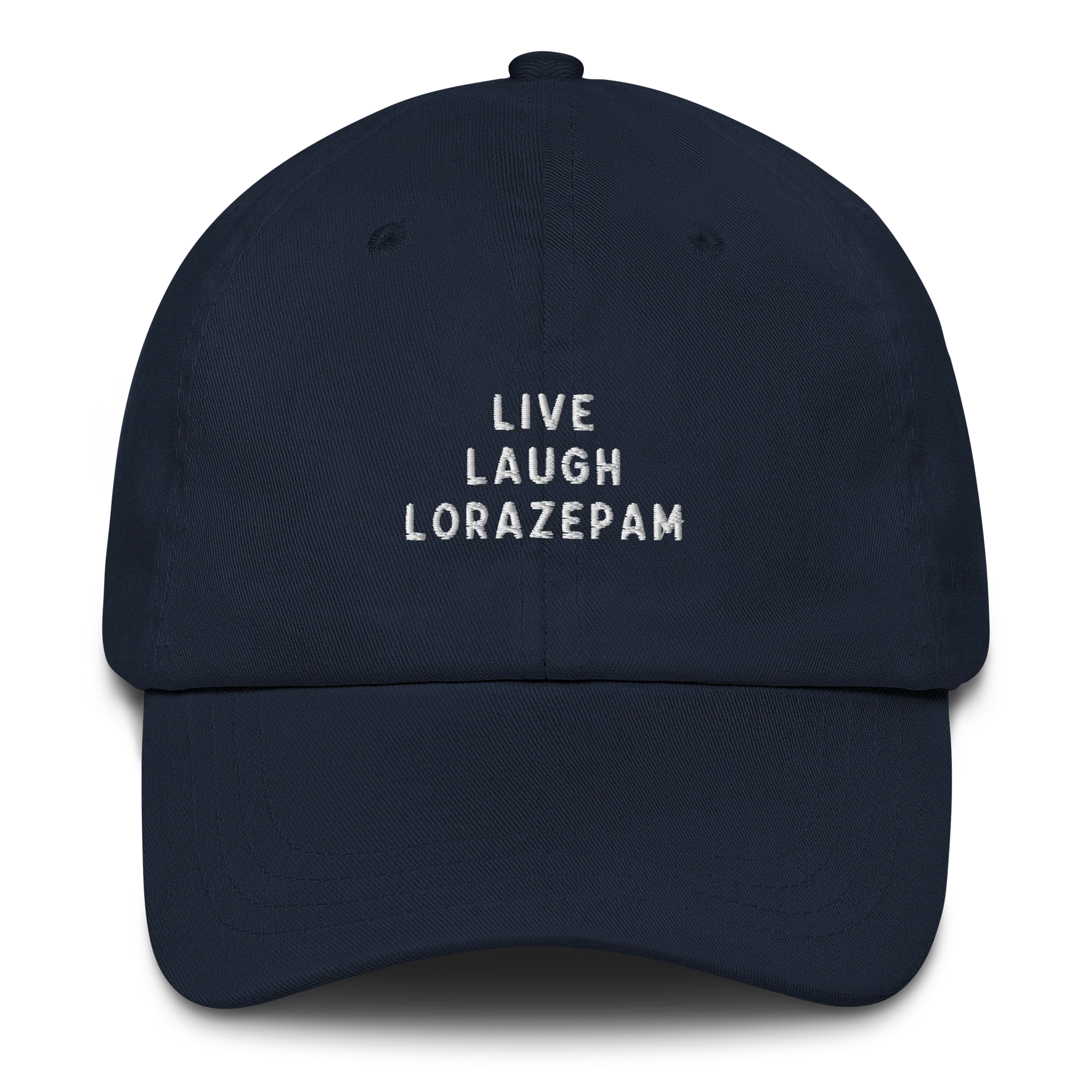 Live Laugh Lorazepam White Lotus Embroidered Cap - Image 8