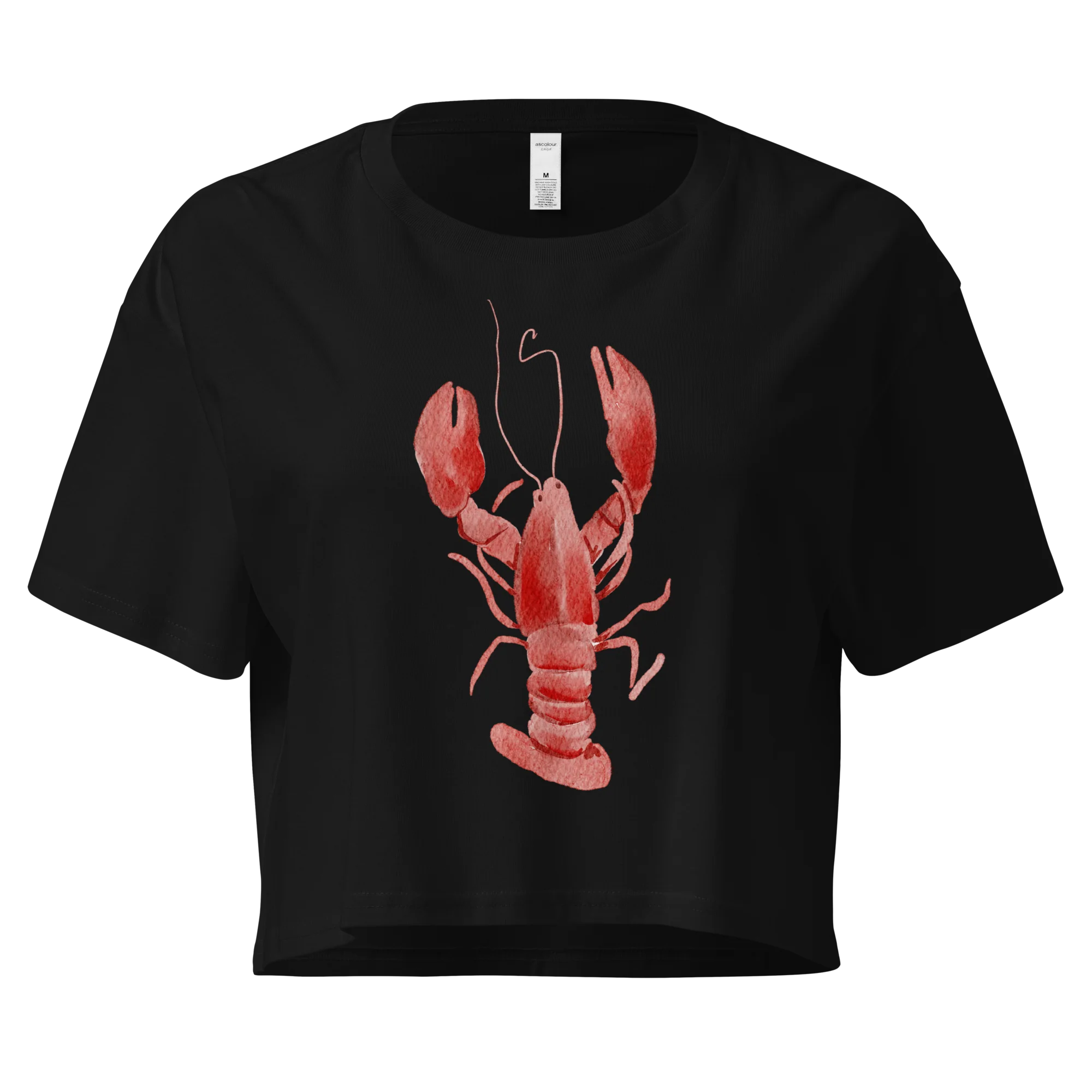 Lobster Watercolor Crop Tee