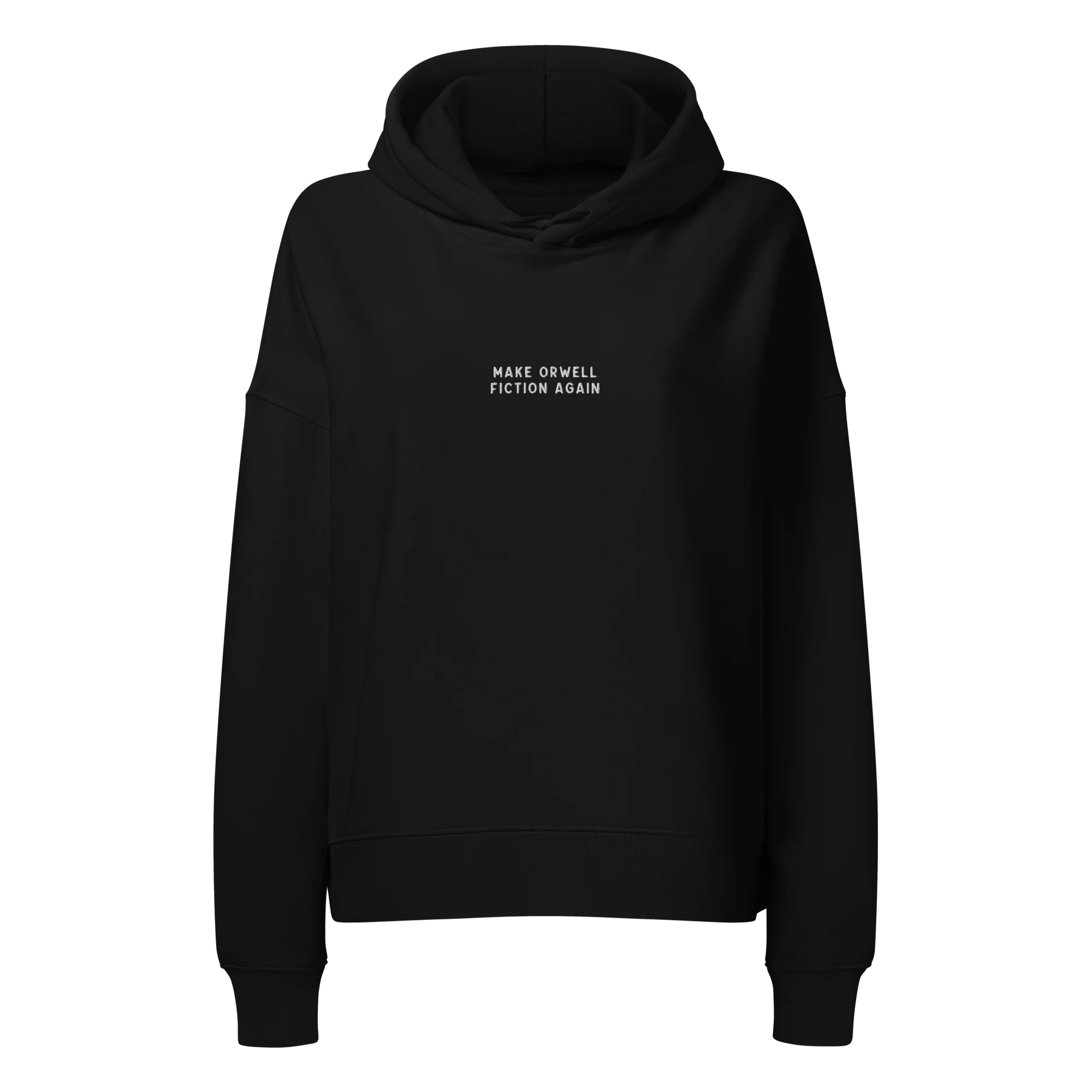 Make Orwell Fiction Again Embroidered Women’s Organic Hoodie - Image 3