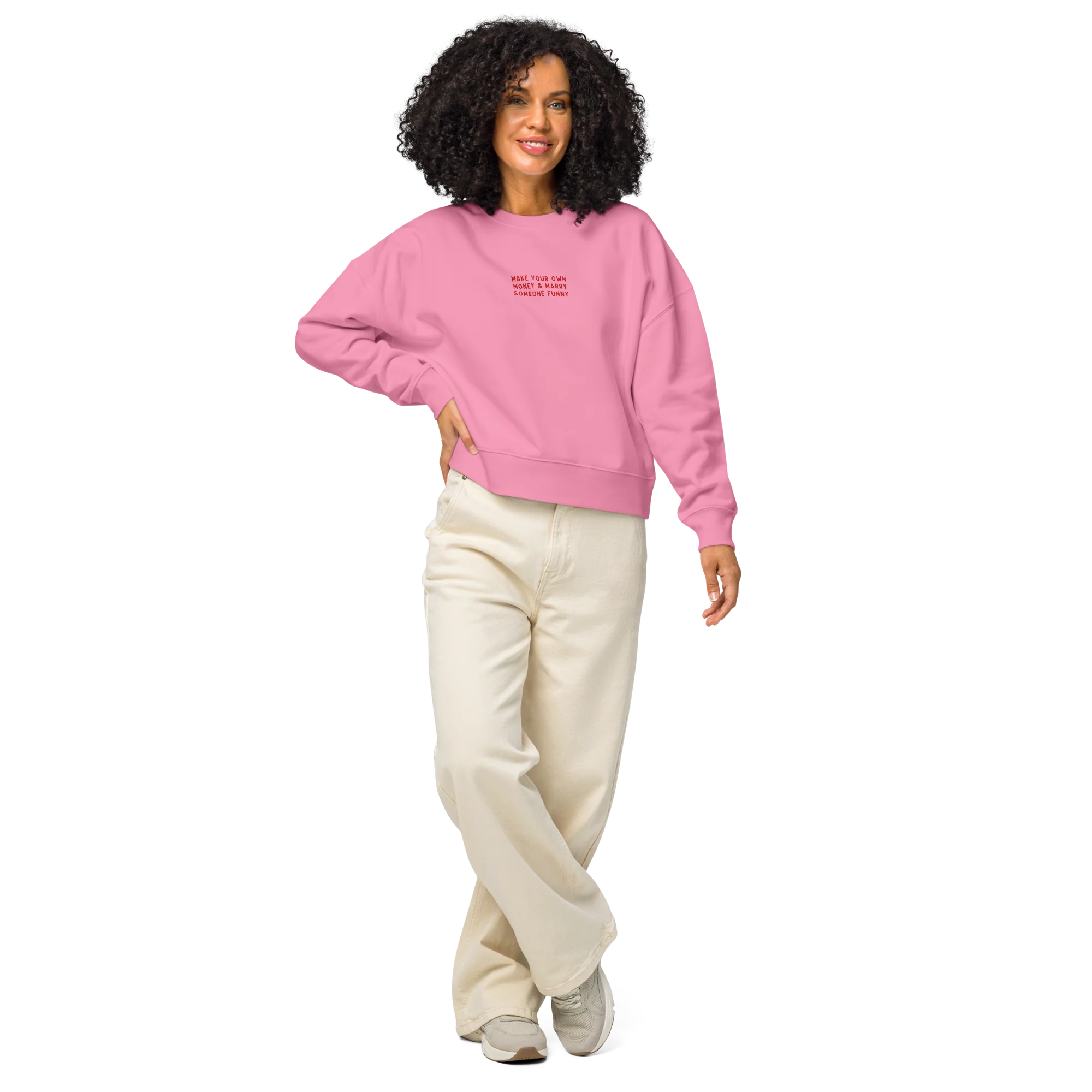 Make Your Own Money Marry Someone Funny Embroidered Women’s Organic Sweatshirt - Image 2