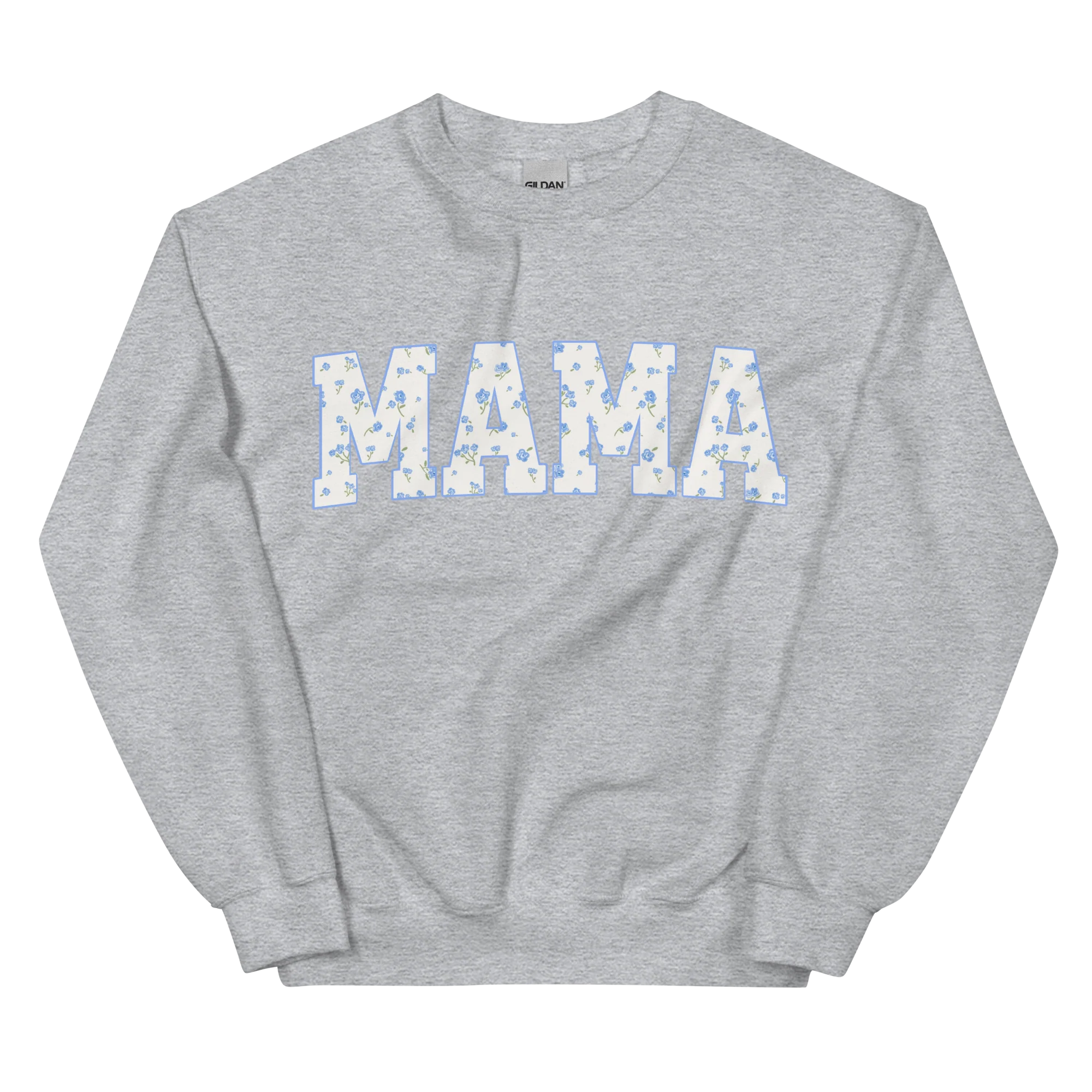 Mama Blue Floral Varsity Sweatshirt - Image 4
