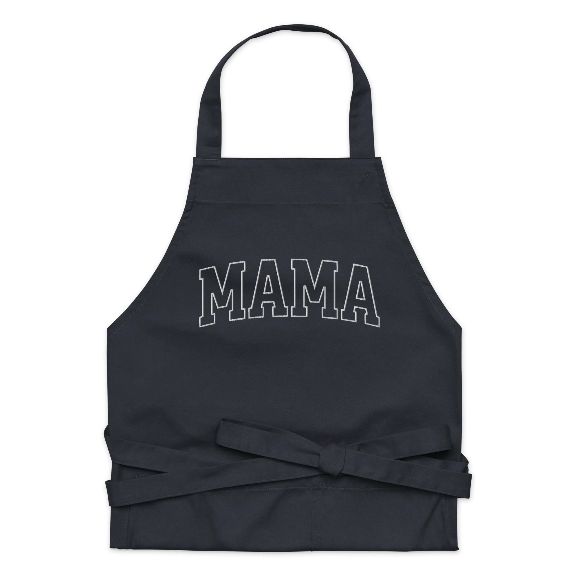 Mama Mother Embroidered Organic Cotton Apron