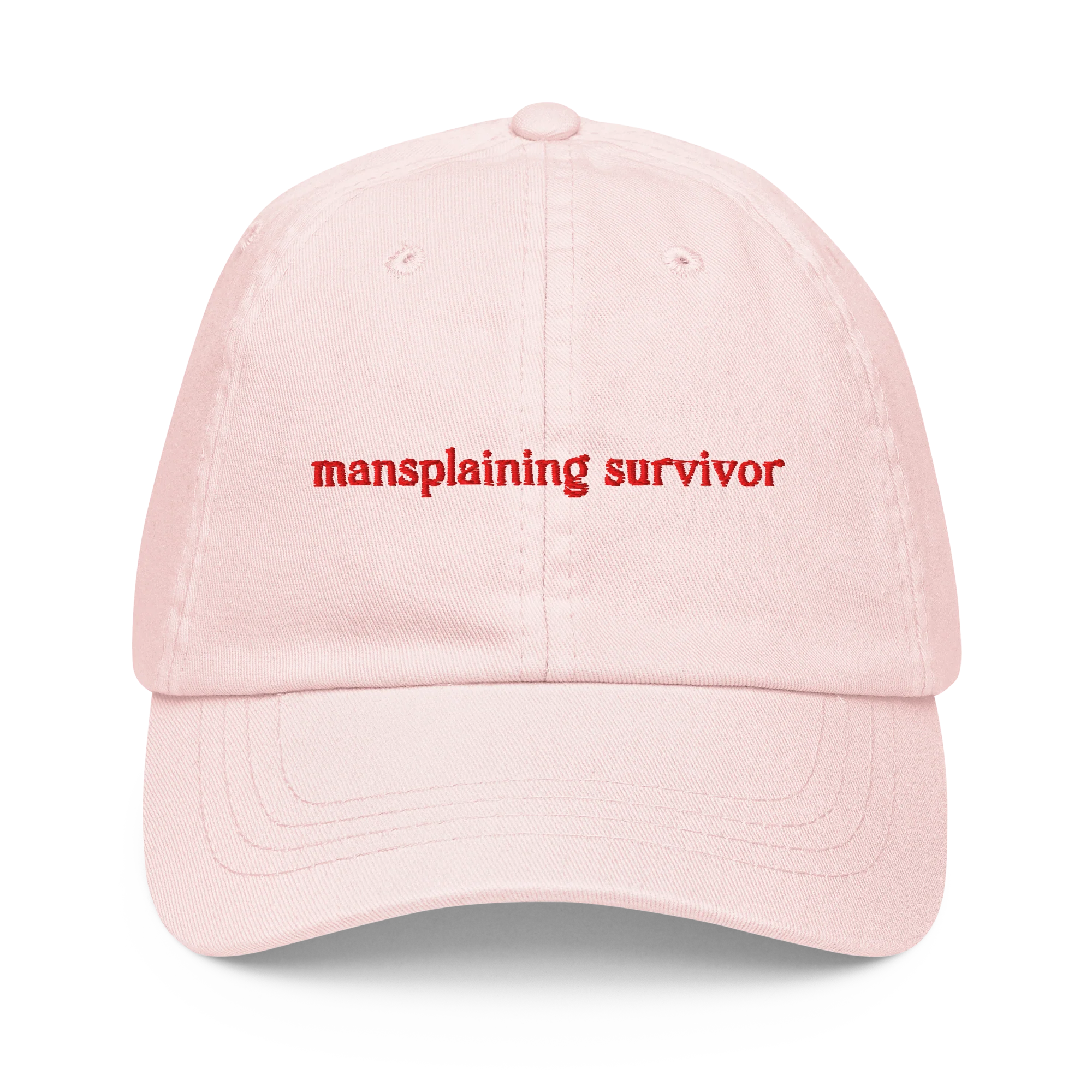 Mansplaining Survivor Embroidered Pastel Baseball Cap - Image 4
