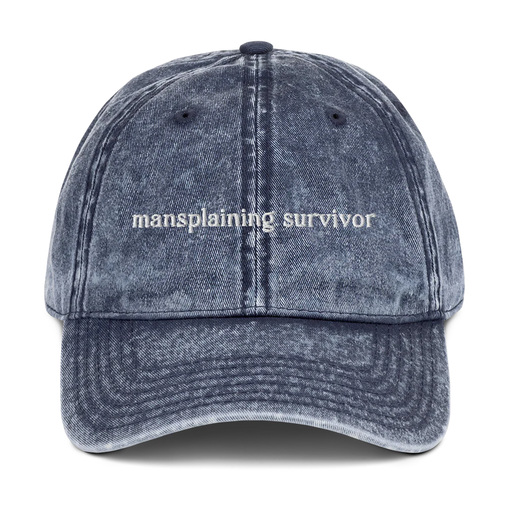 Mansplaining Survivor Embroidered Vintage Cap - Image 4