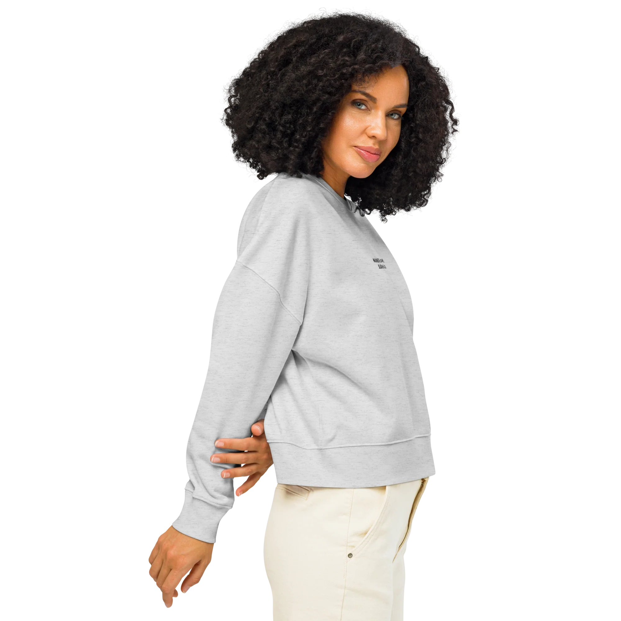 Mansplaining Survivor Embroidered Women’s Organic Sweatshirt - Image 2
