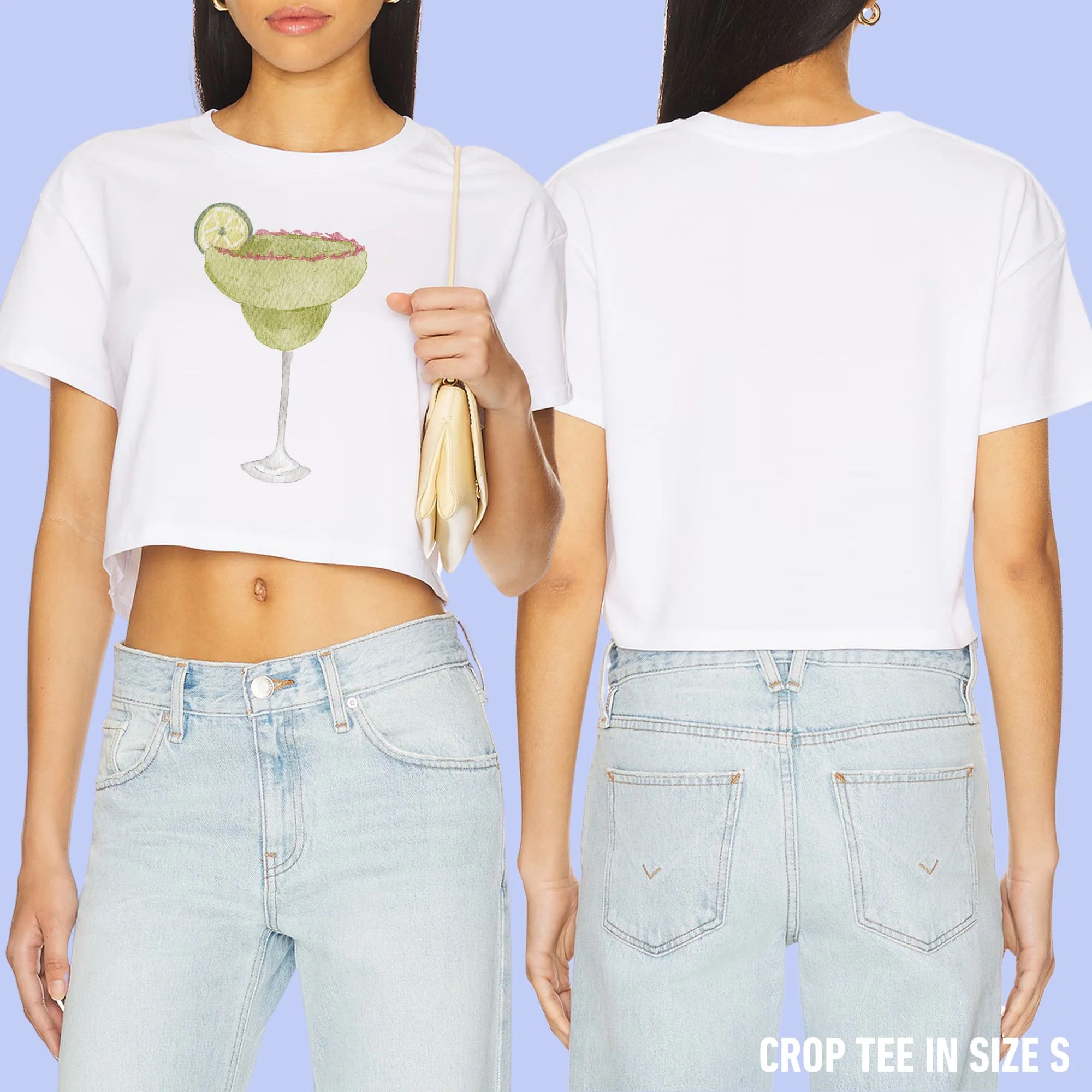 Margarita Watercolor Crop Tee - Image 2
