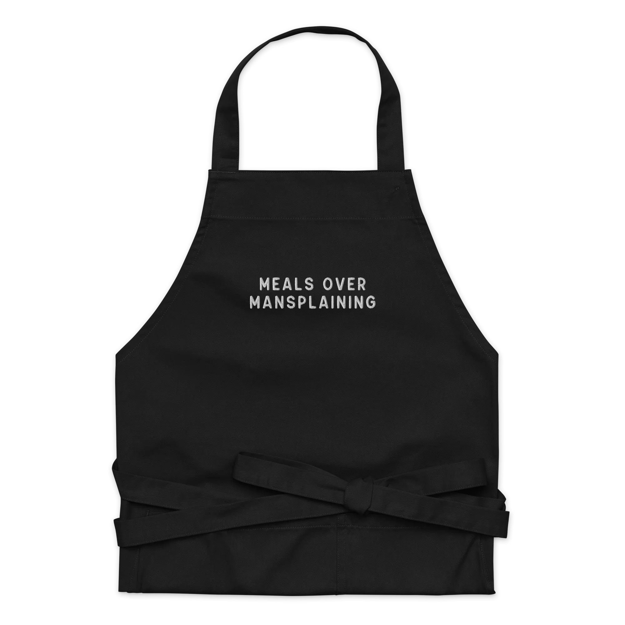 Meals Over Mansplaining Embroidered Organic Cotton Apron - Image 4