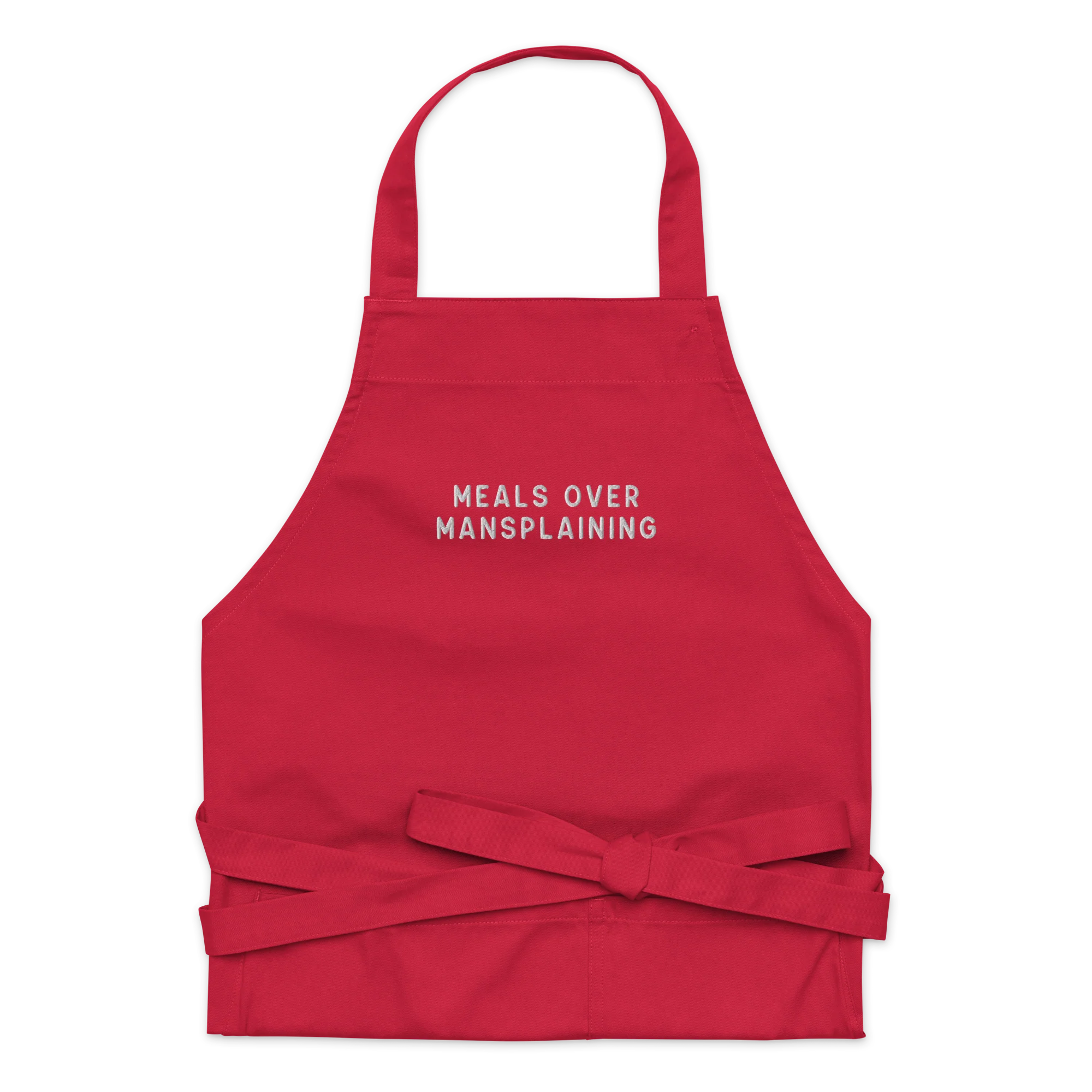 Meals Over Mansplaining Embroidered Organic Cotton Apron - Image 7