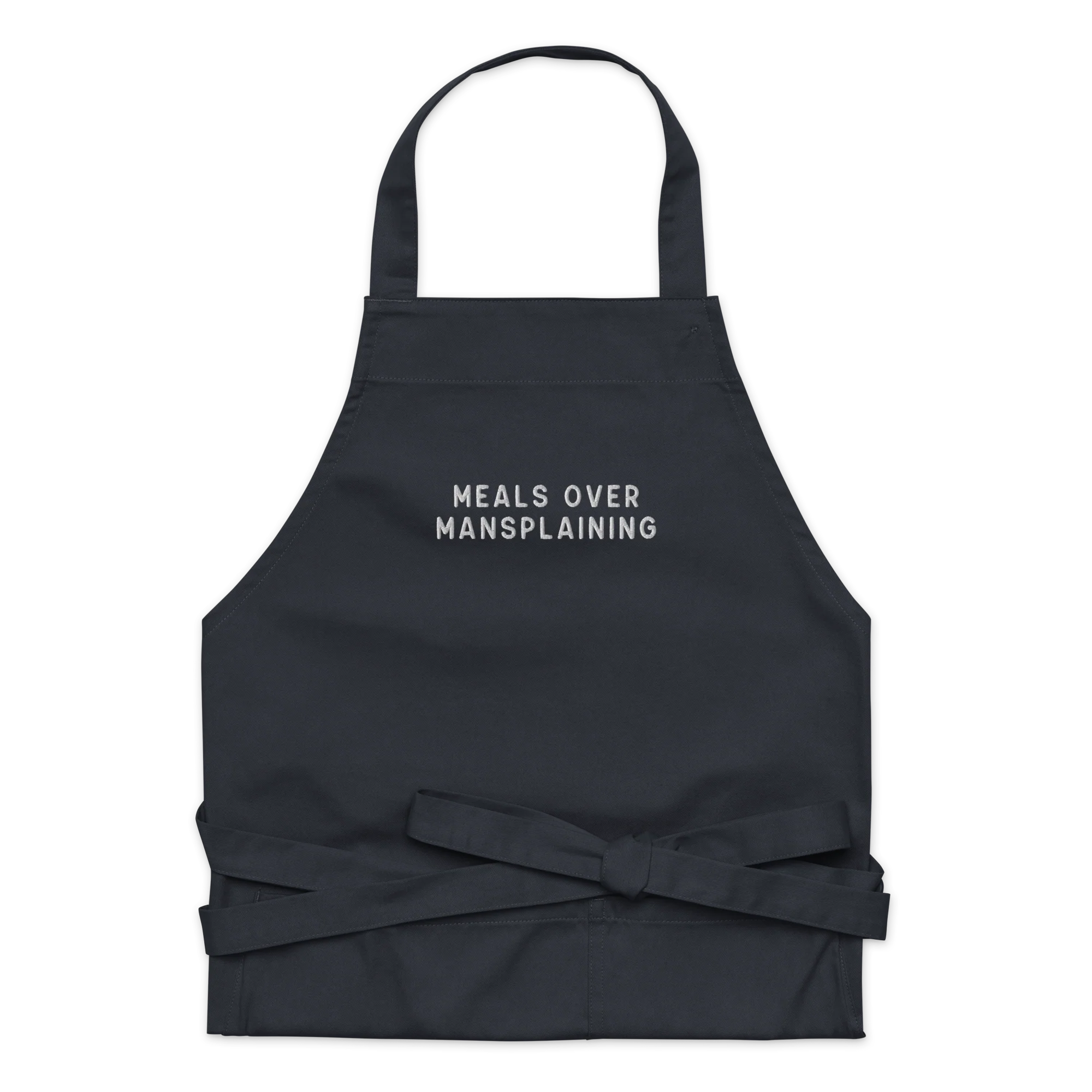 Meals Over Mansplaining Embroidered Organic Cotton Apron - Image 8
