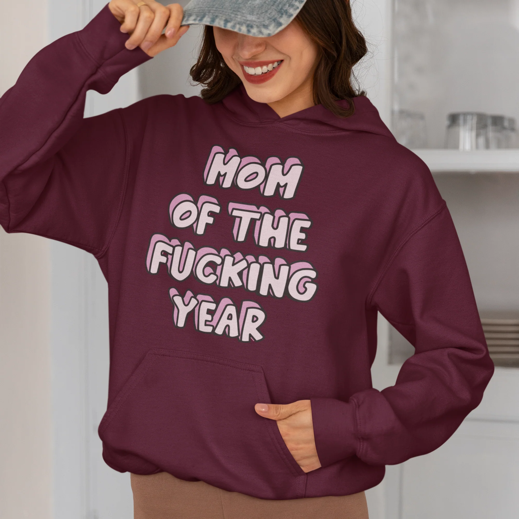 Mom of the Fucking Year Mother Hoodie - Image 2
