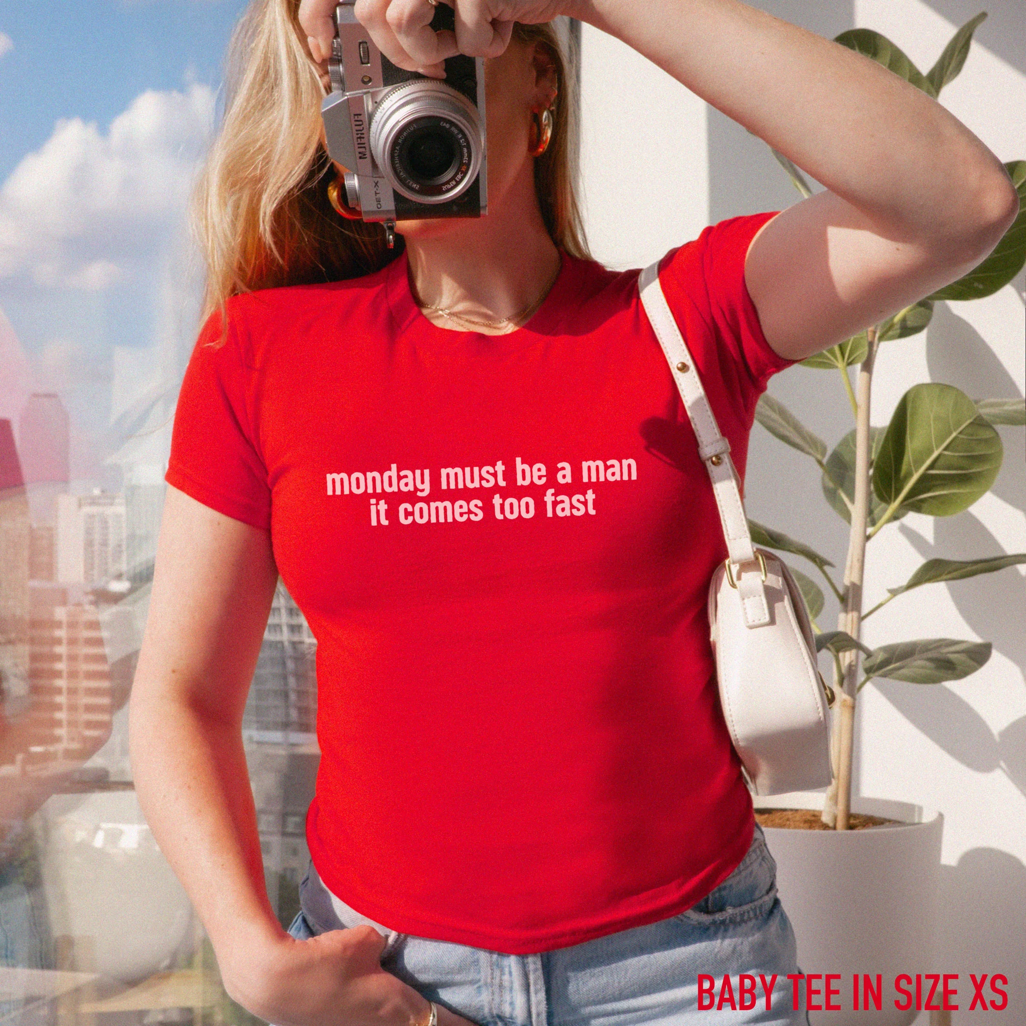 Monday Must Be a Man Comes Too Fast Baby Tee - Image 2