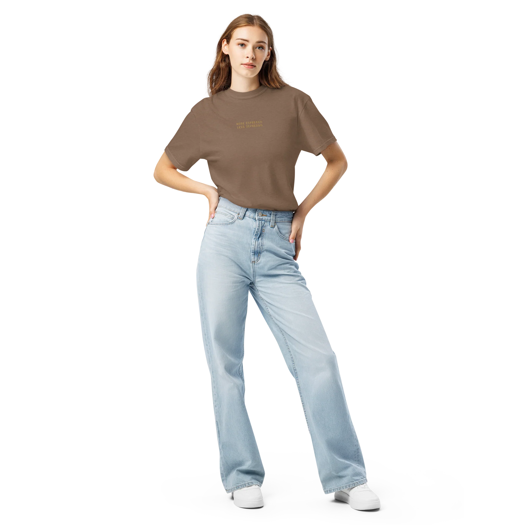 More Espresso Less Depresso Embroidered Classic T-Shirt - Image 6
