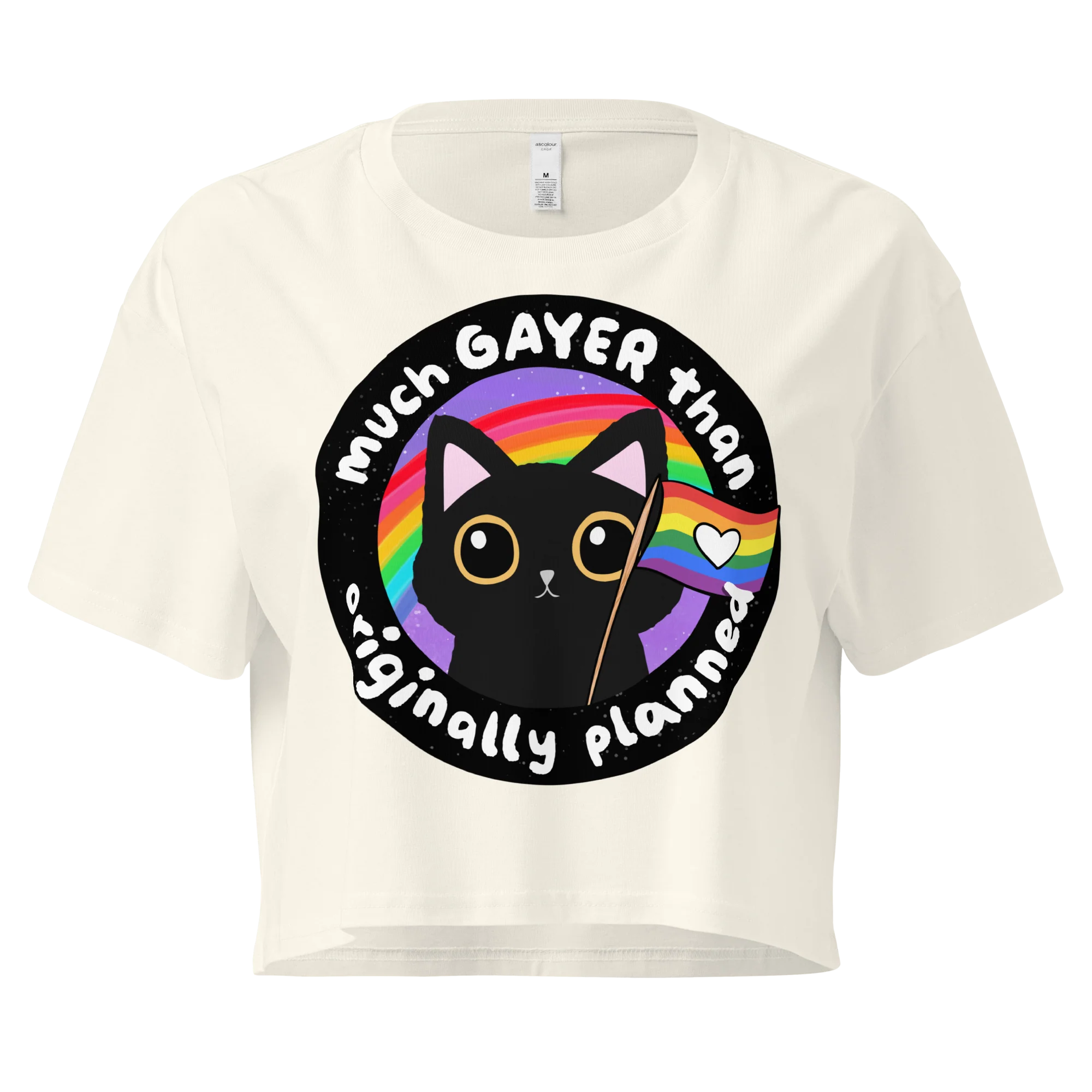 Much Gayer Than Planned Pride Crop Tee - Image 3