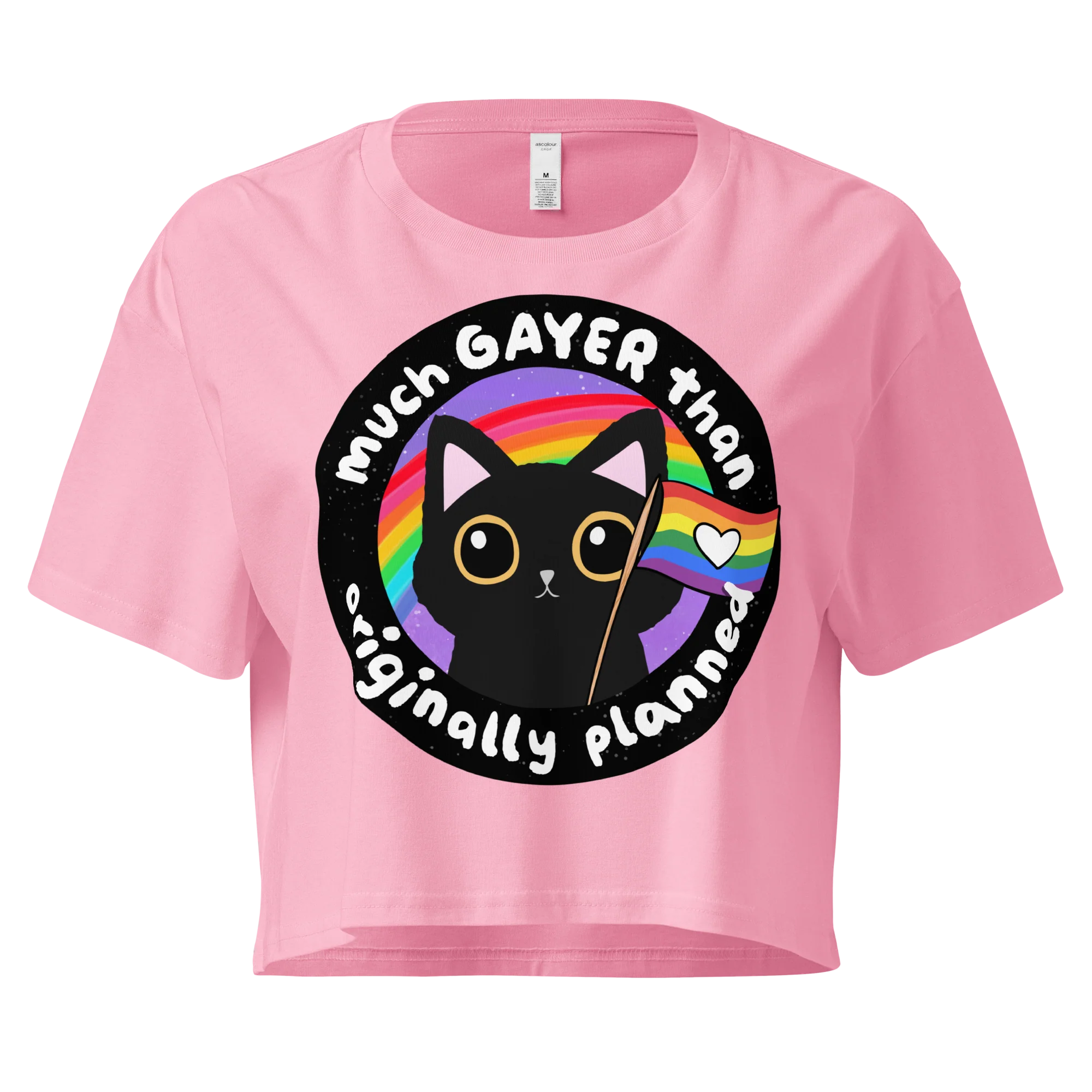 Much Gayer Than Planned Pride Crop Tee - Image 4