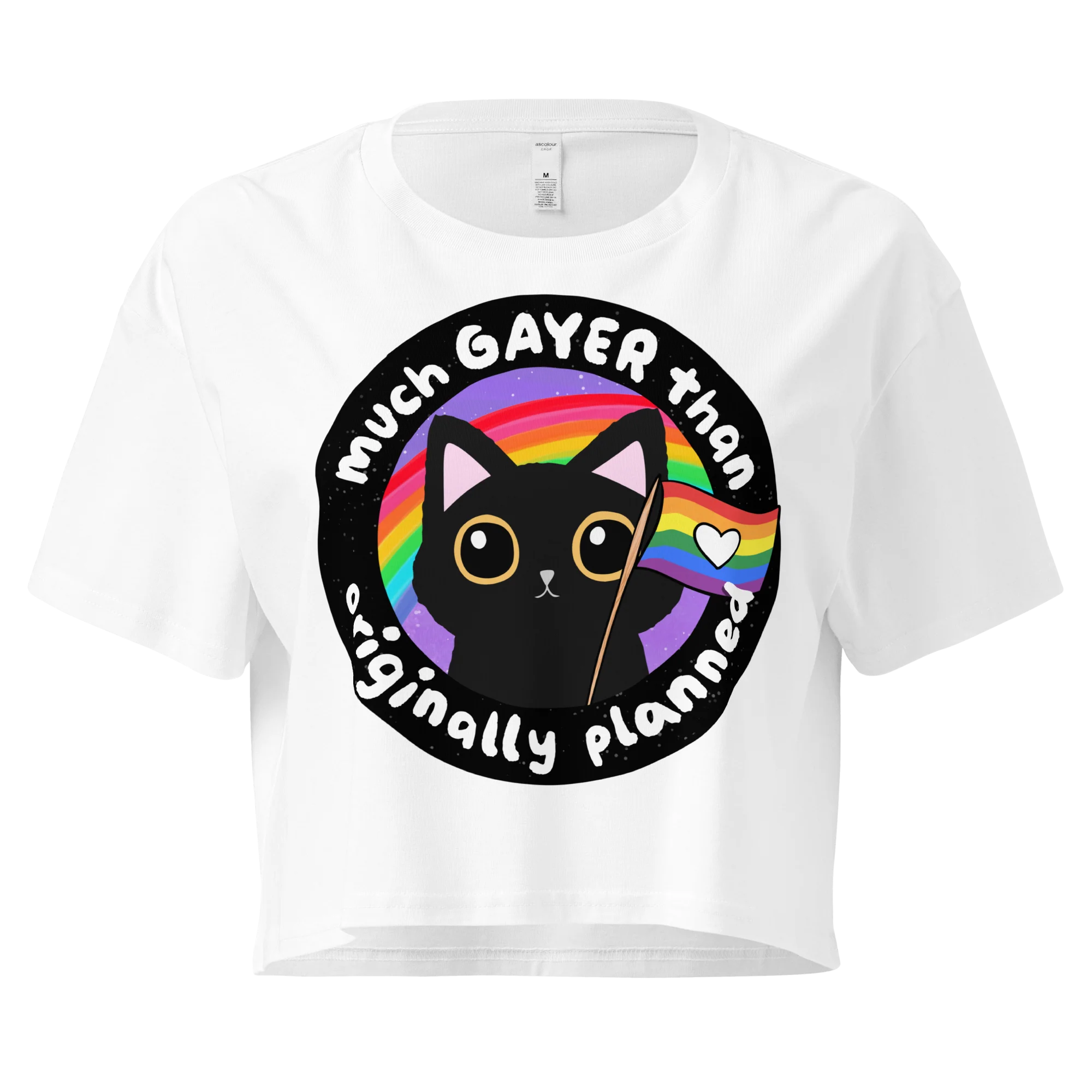 Much Gayer Than Planned Pride Crop Tee - Image 7