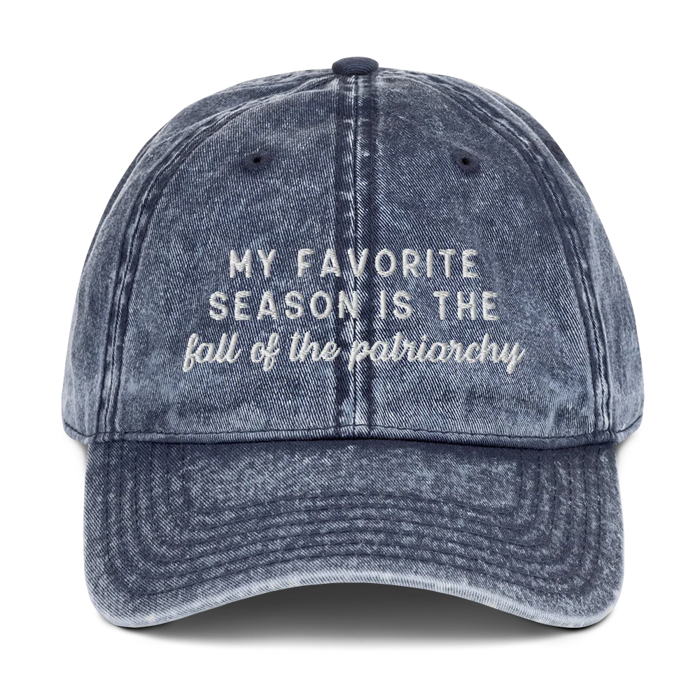 My Favorite Season Is The Fall Of The Patriarchy Embroidered Vintage Cap - Image 4