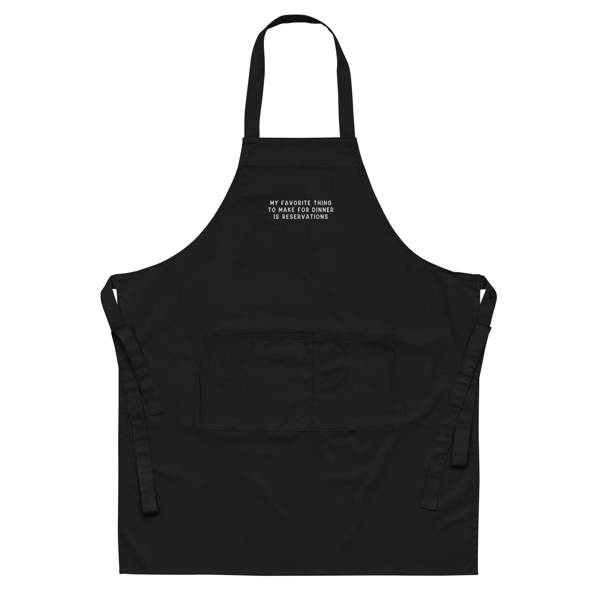 My Favorite Thing to Make for Dinner Embroidered Organic Cotton Apron - Image 3