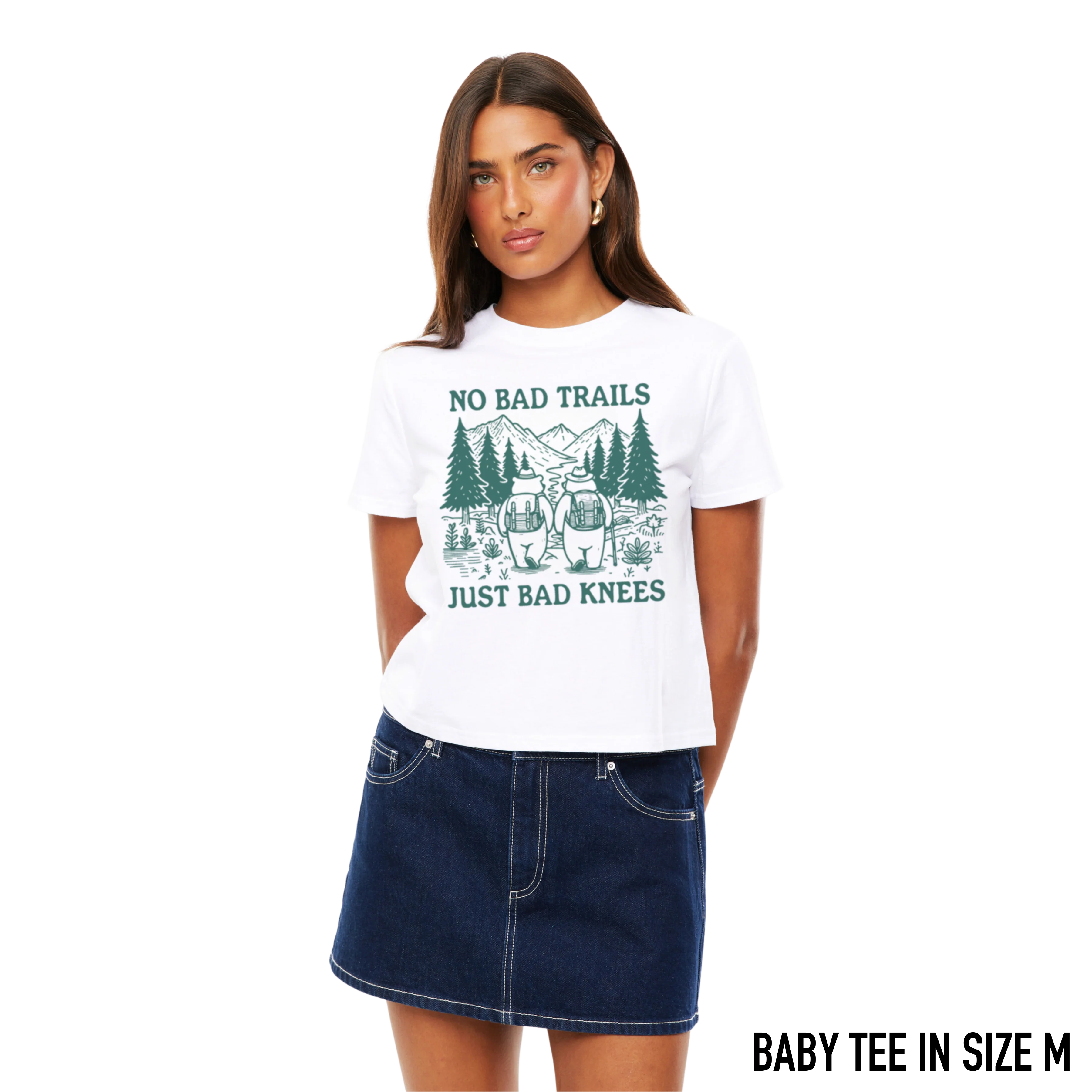 No Bad Trails Just Bad Knees Baby Tee - Image 2