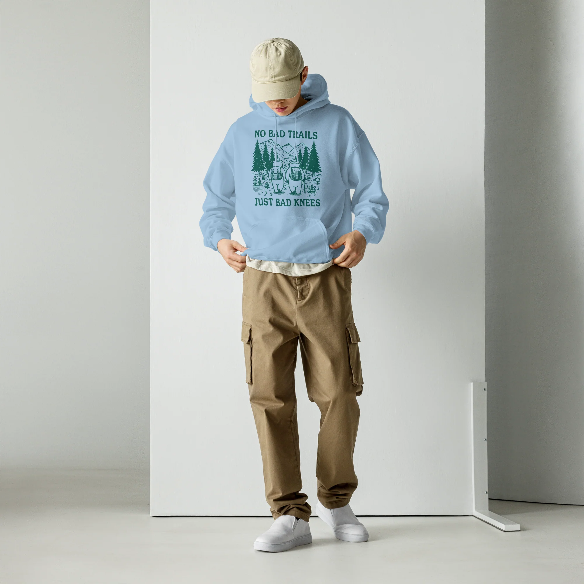 No Bad Trails Just Bad Knees Hiking Hoodie - Image 11