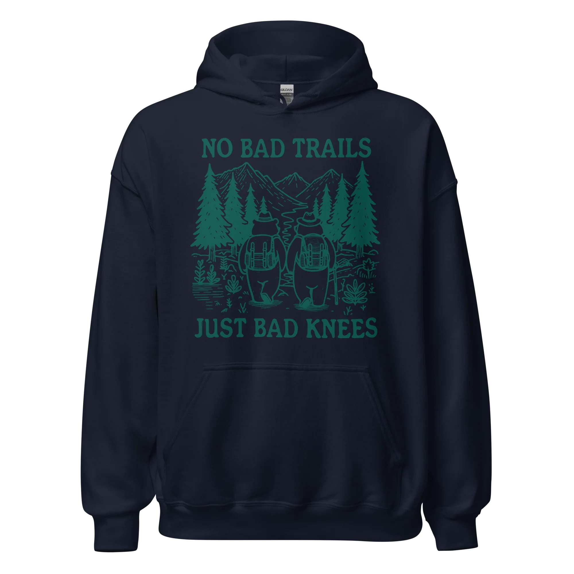 No Bad Trails Just Bad Knees Hiking Hoodie - Image 4