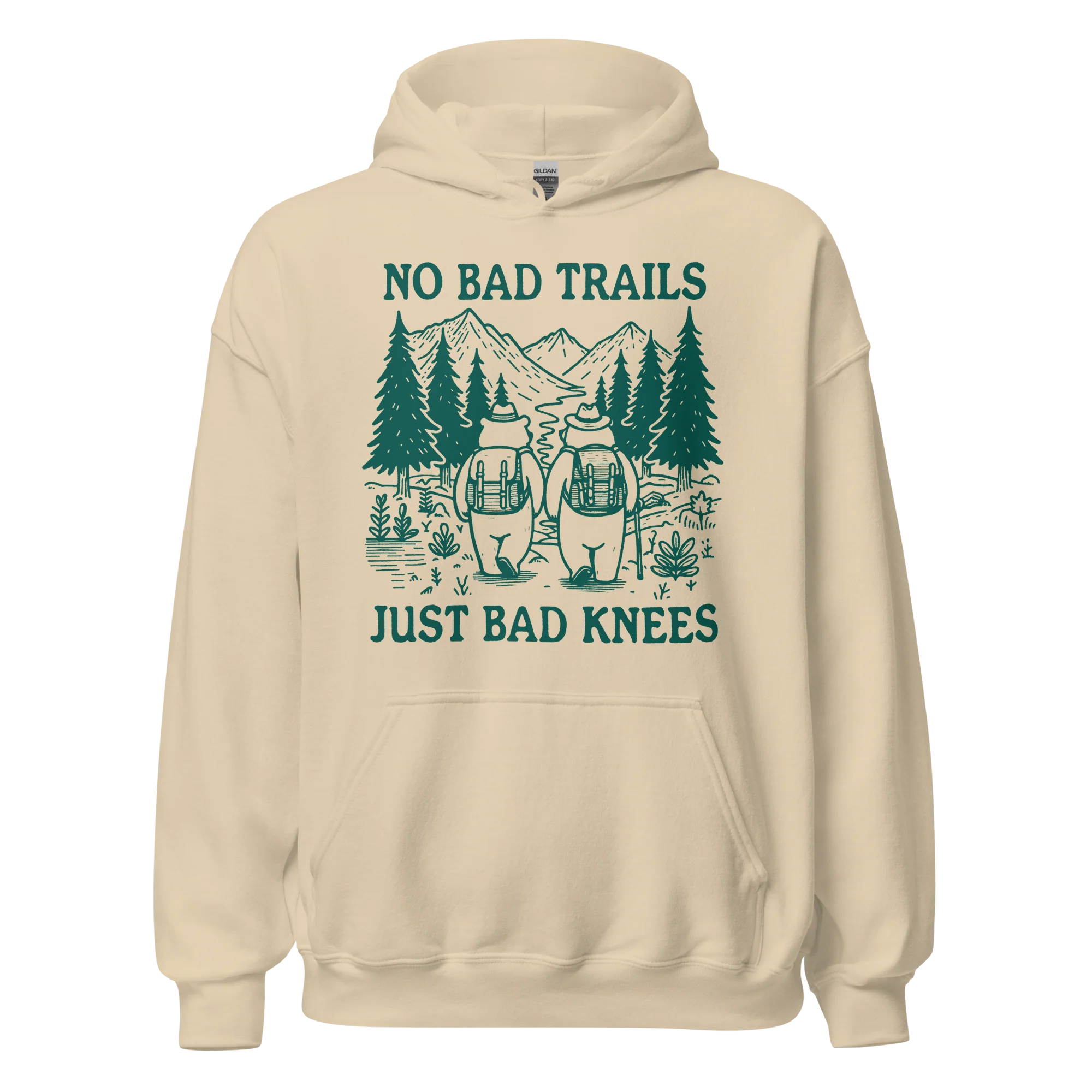 No Bad Trails Just Bad Knees Hiking Hoodie - Image 8