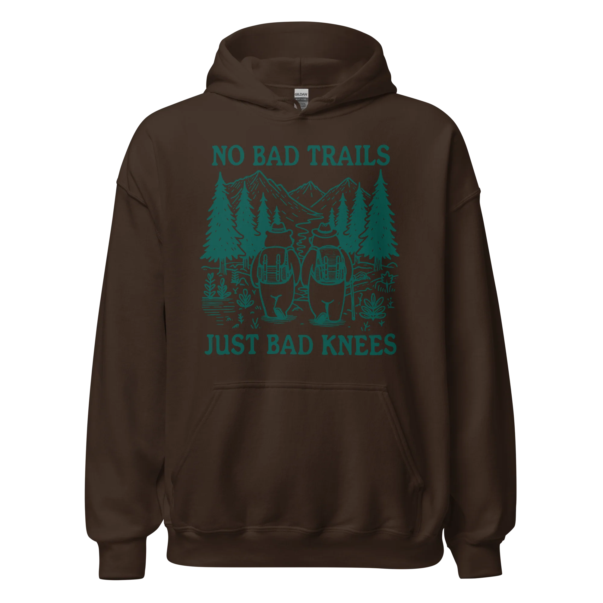 No Bad Trails Just Bad Knees Hiking Hoodie - Image 9