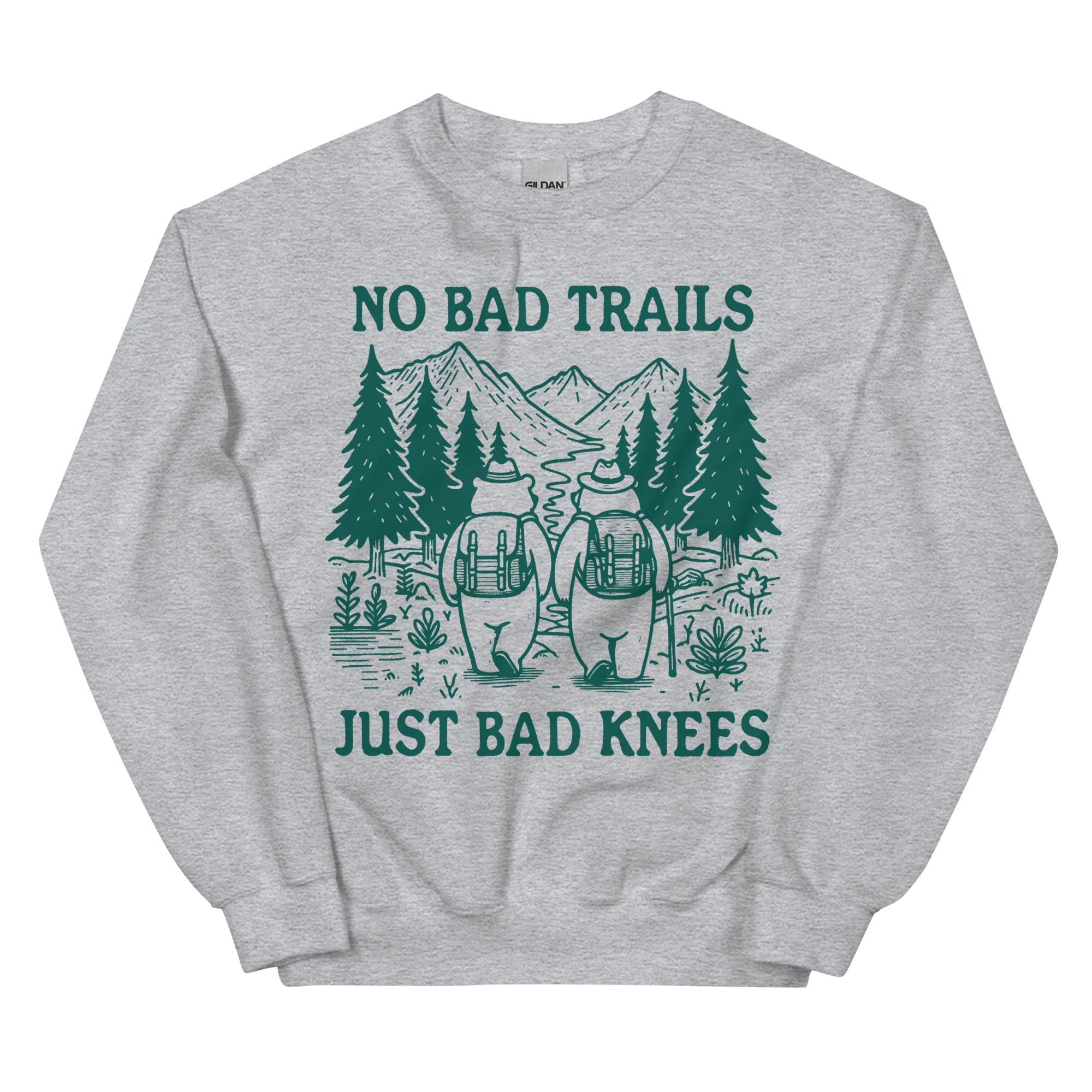 No Bad Trails Just Bad Knees Hiking Sweatshirt - Image 4