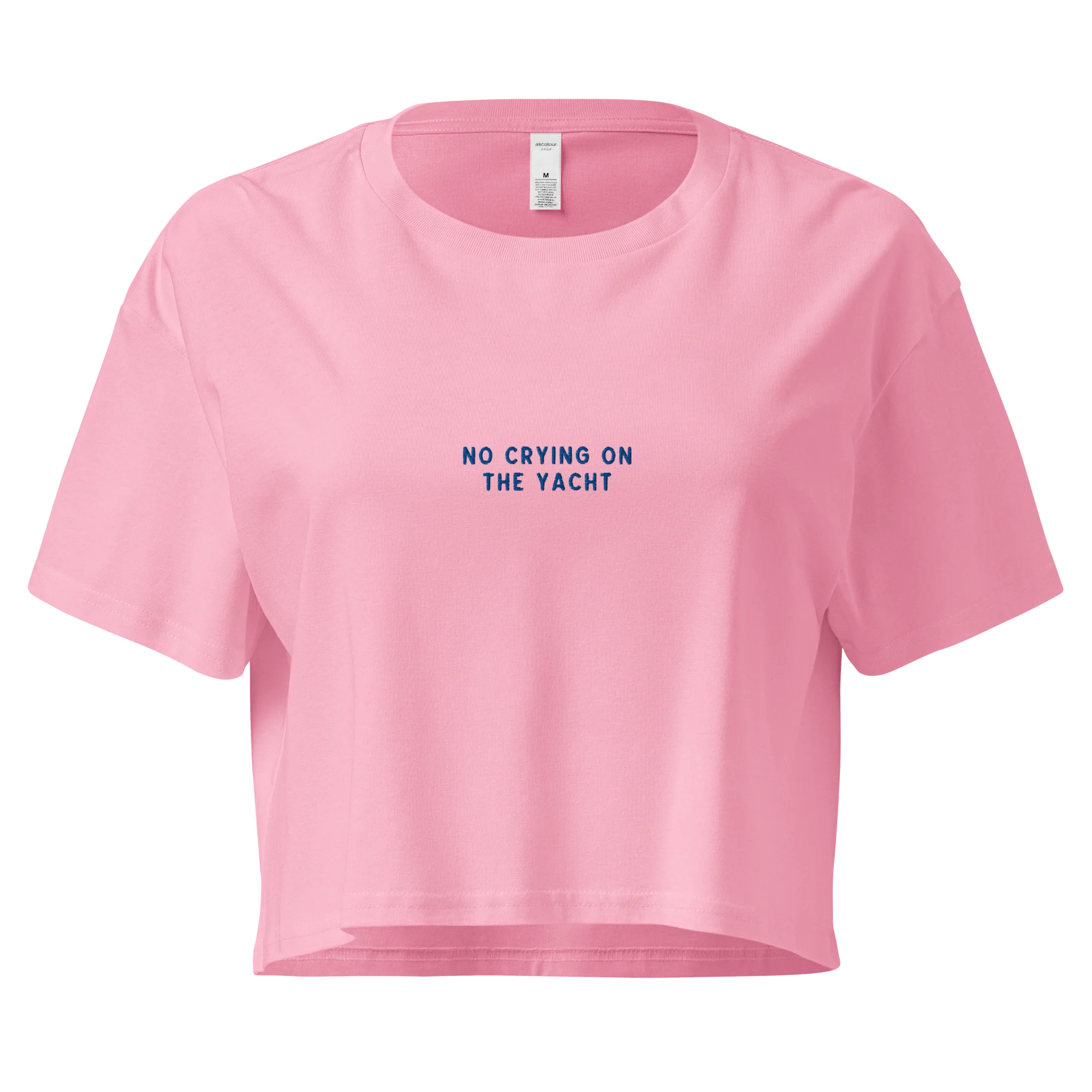 No Crying on the Yacht Embroidered Crop Tee - Image 4