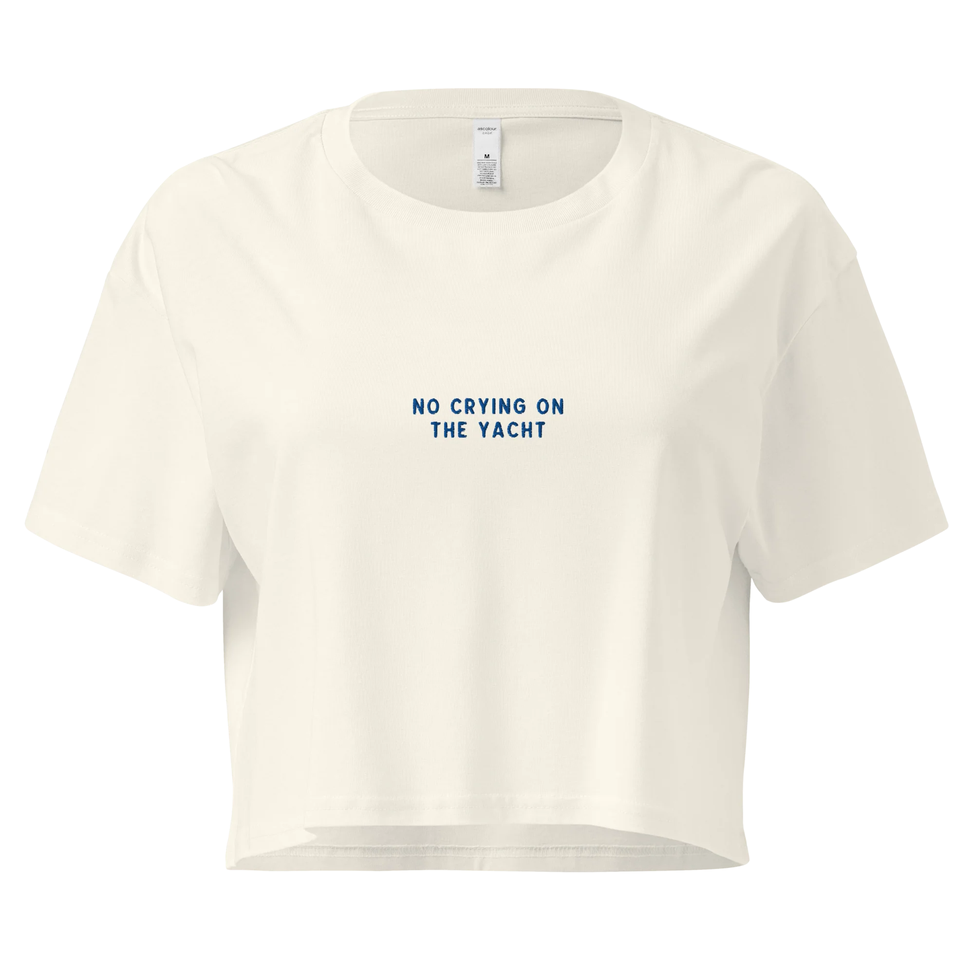 No Crying on the Yacht Embroidered Crop Tee - Image 7