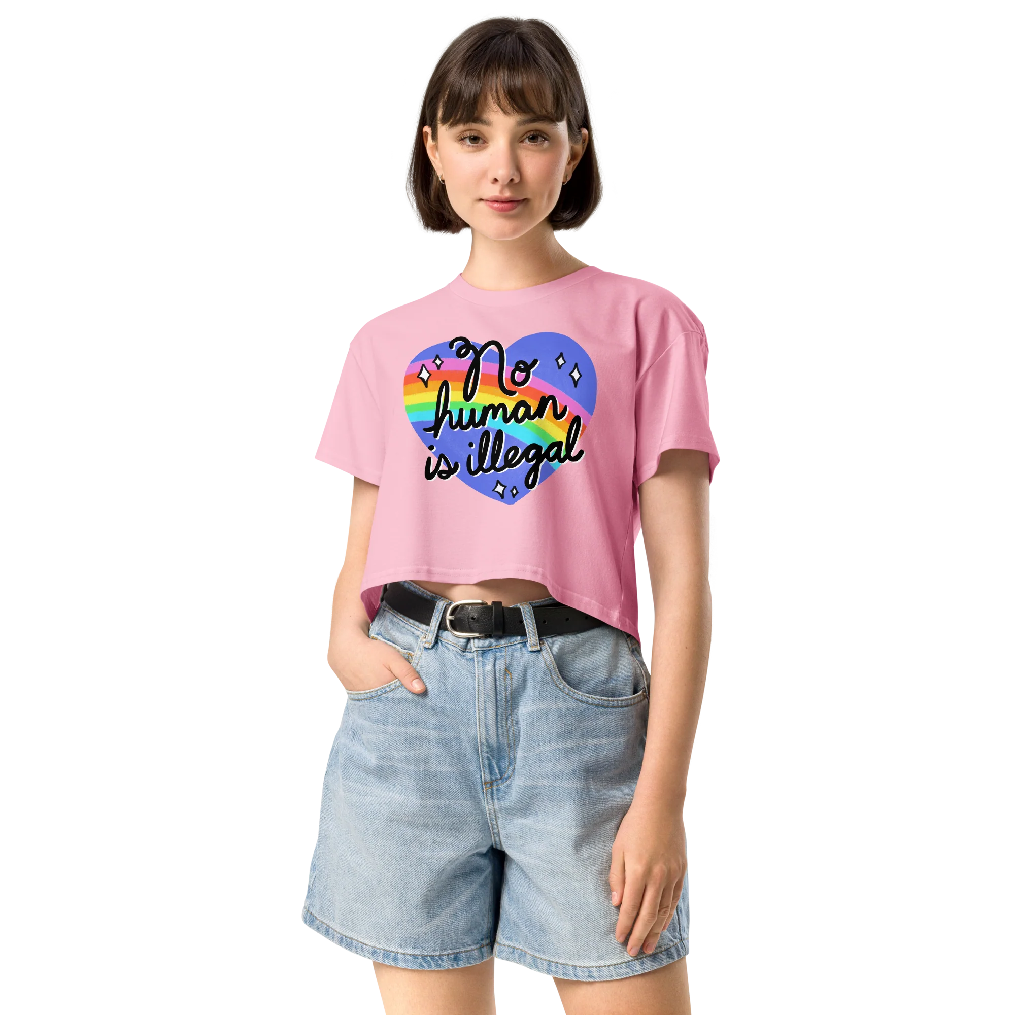 No Human is Illegal Crop Tee - Image 5