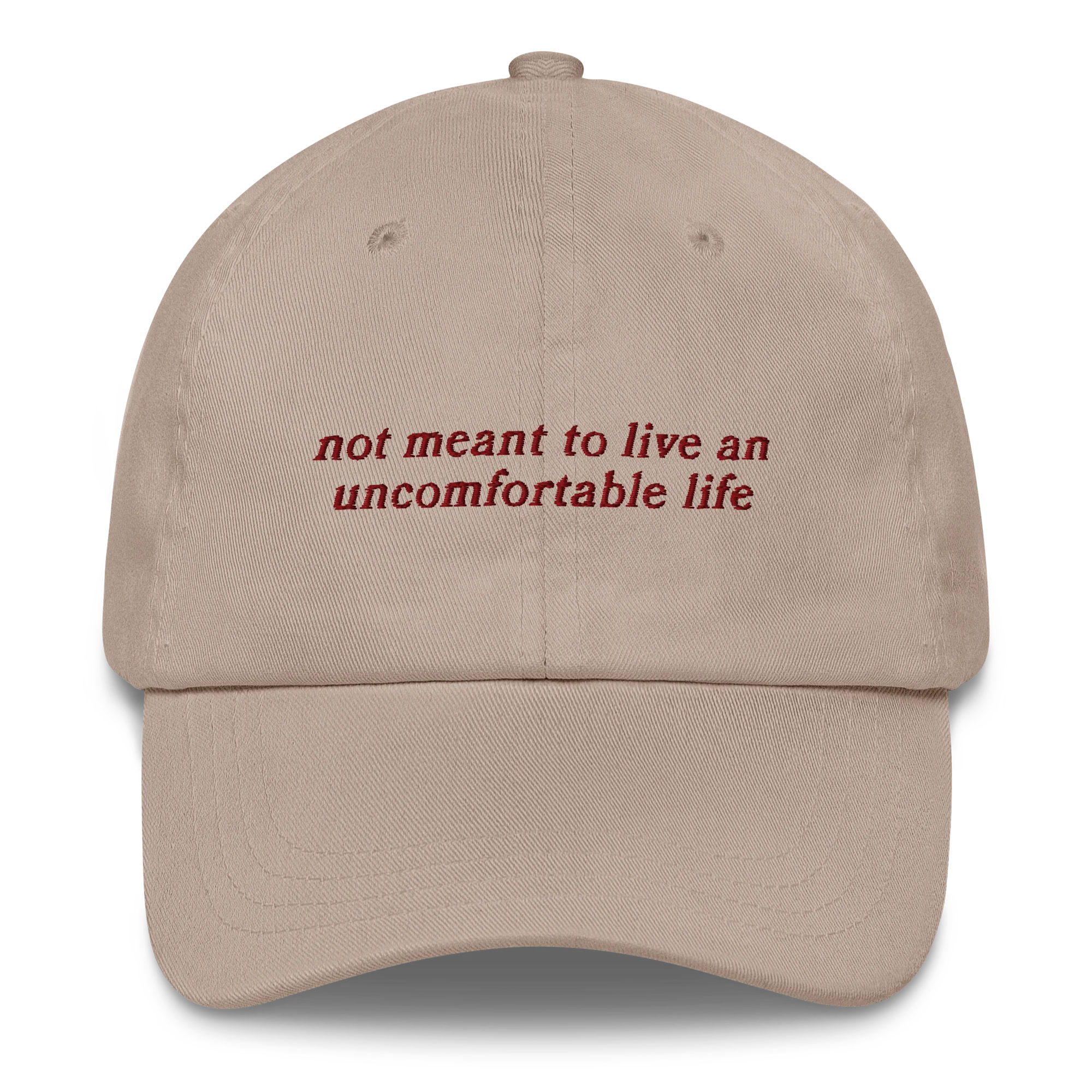 Not Meant Live Uncomfortable Life White Lotus Embroidered Cap - Image 8