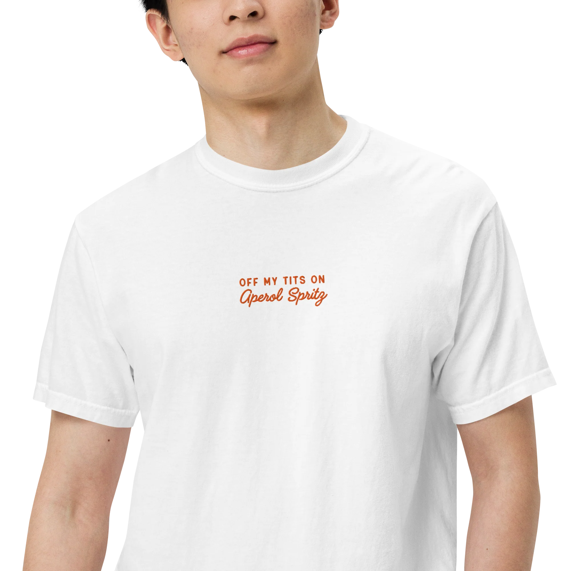 Off My Tits On Aperol Spritz Embroidered Classic T-Shirt - Image 6