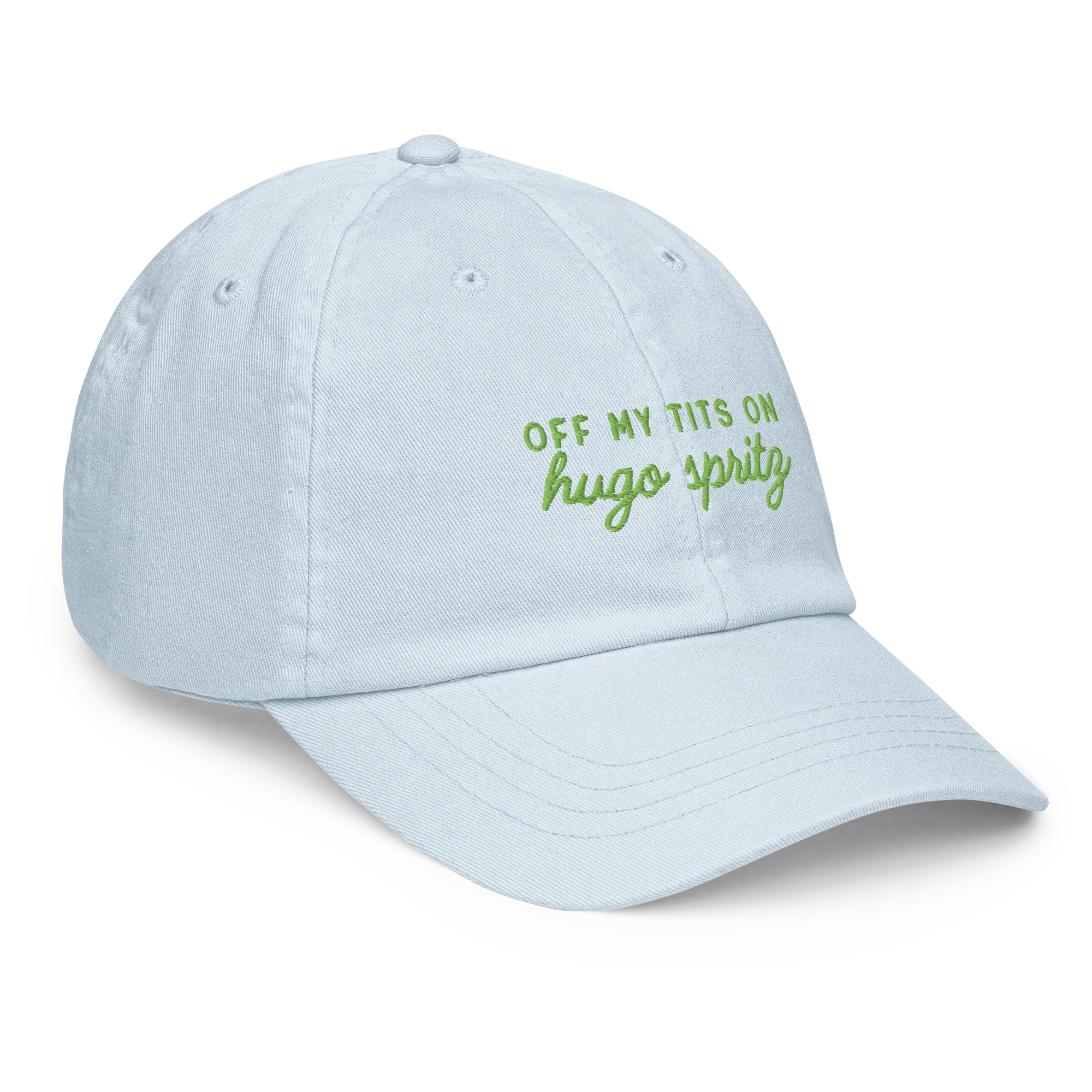 Off My Tits On Hugo Spritz Embroidered Pastel Baseball Cap - Image 9
