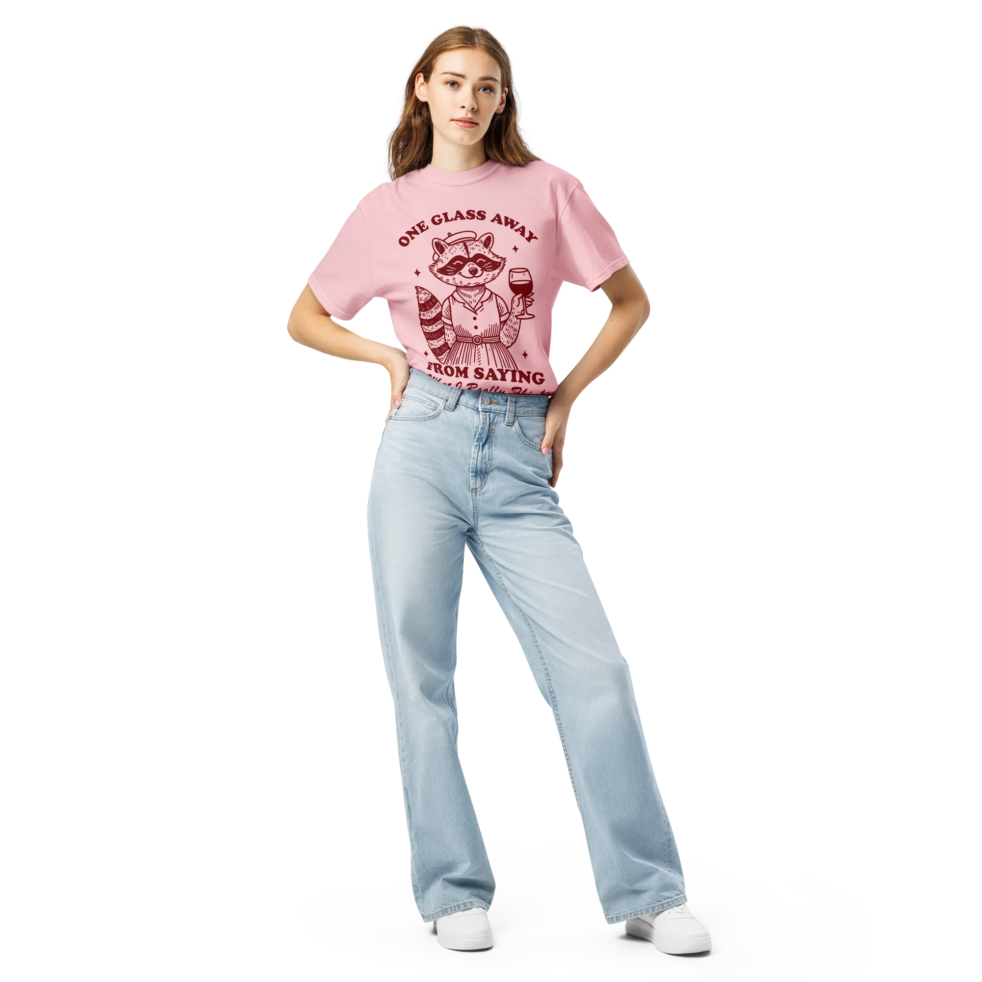 One Glass Away Saying What I Think Classic T-Shirt - Image 2