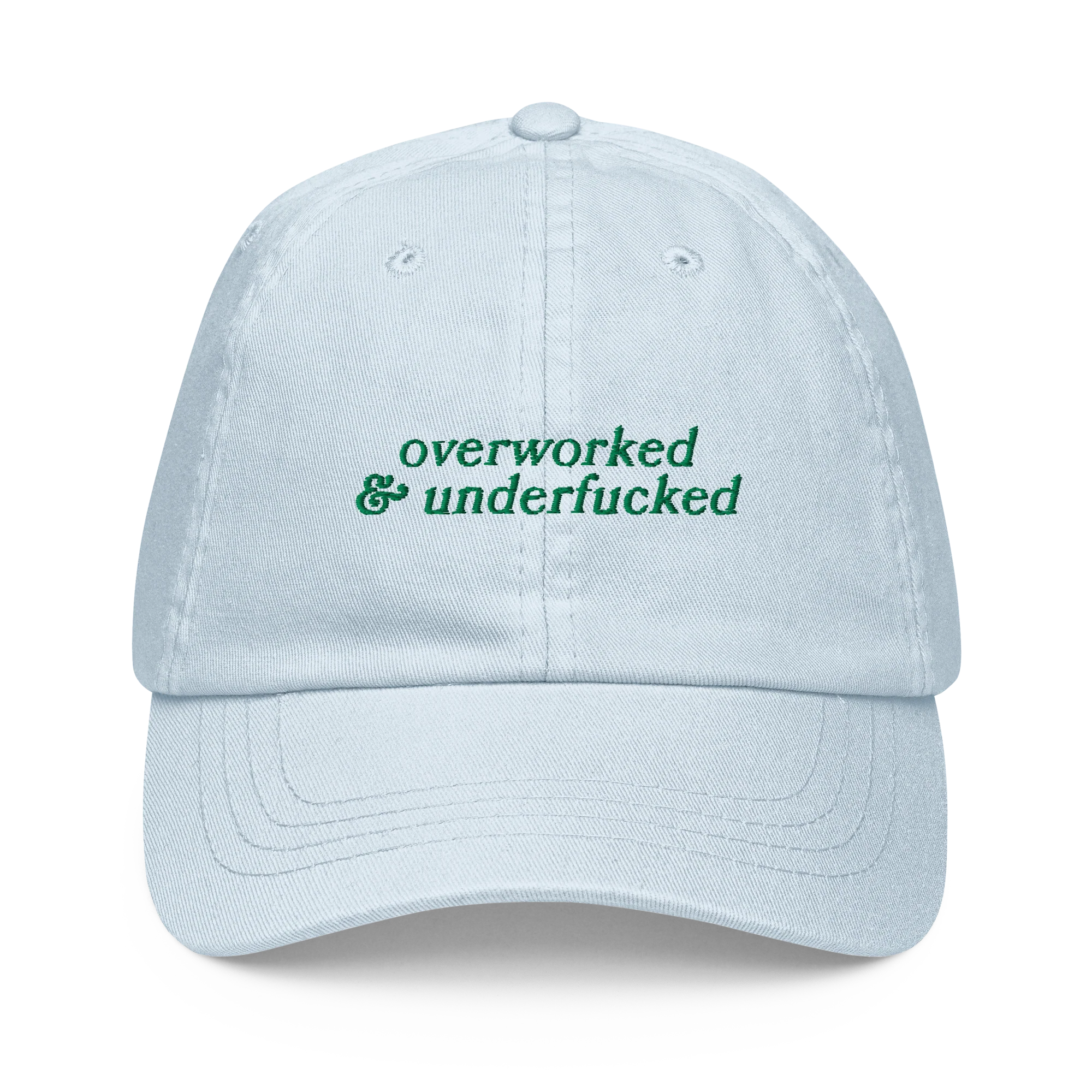 Overworked and Underfucked Embroidered Pastel Baseball Cap - Image 7