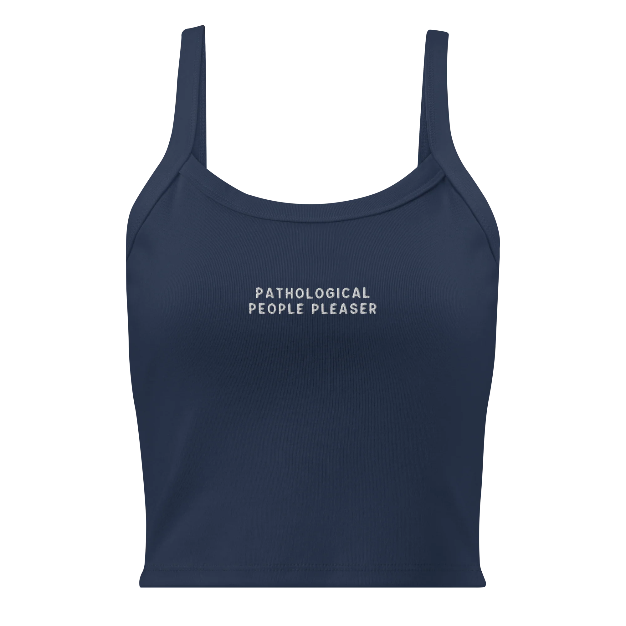 Pathological People Pleaser Rib Embroidered Tank Top - Image 6