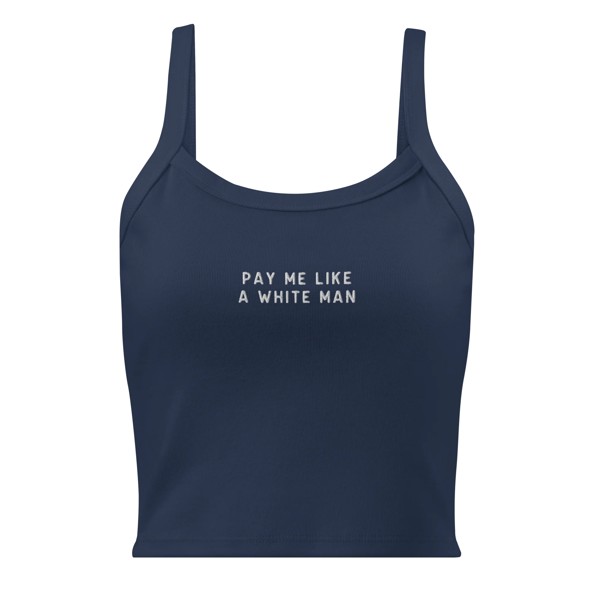 Pay Me Like a White Man Feminist Rib Embroidered Tank Top - Image 6