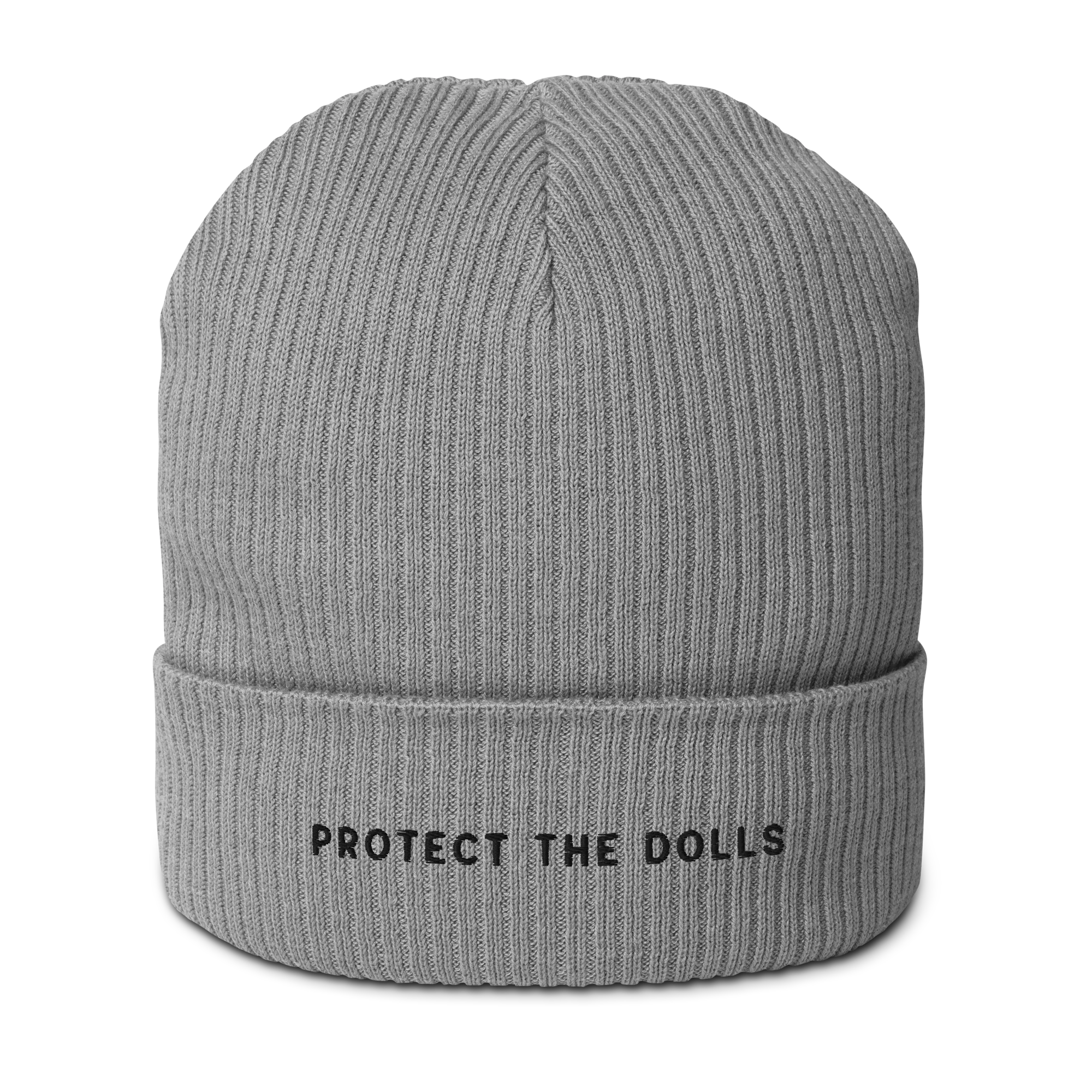 Protect The Dolls Embroidered Organic Ribbed Beanie