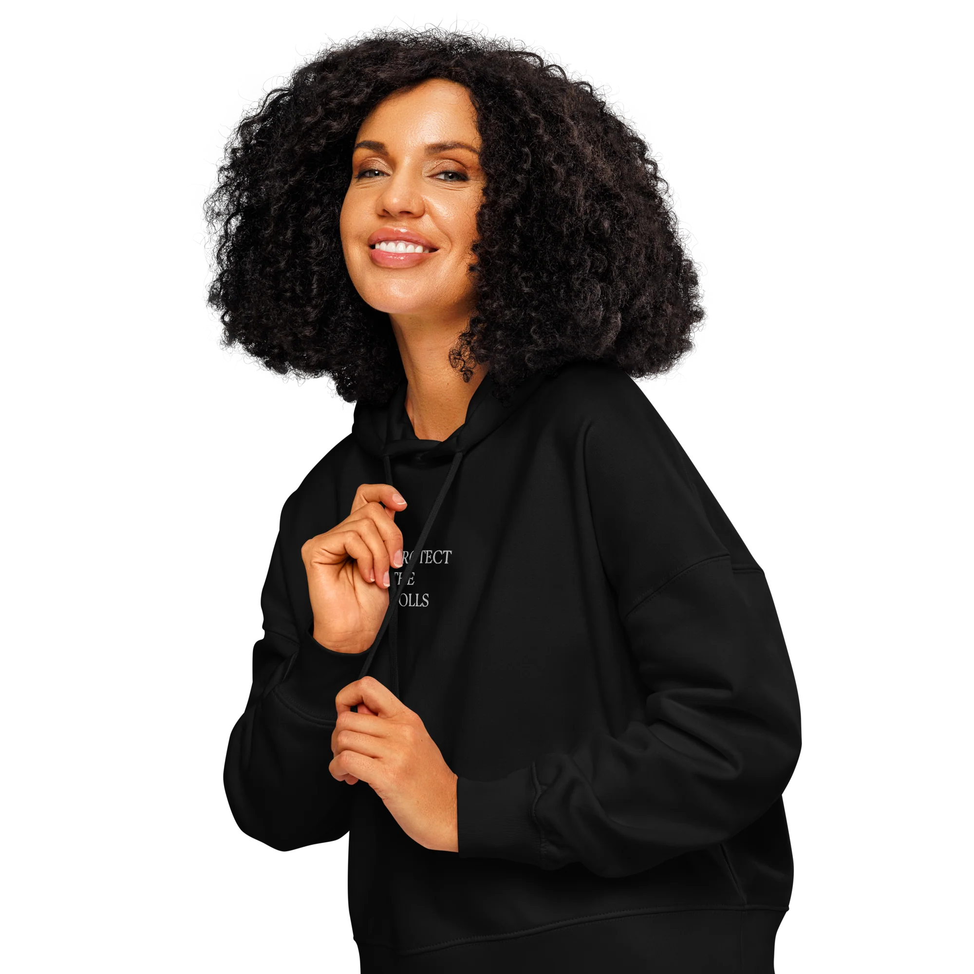 Protect The Dolls Embroidered Women’s Organic Hoodie - Image 2
