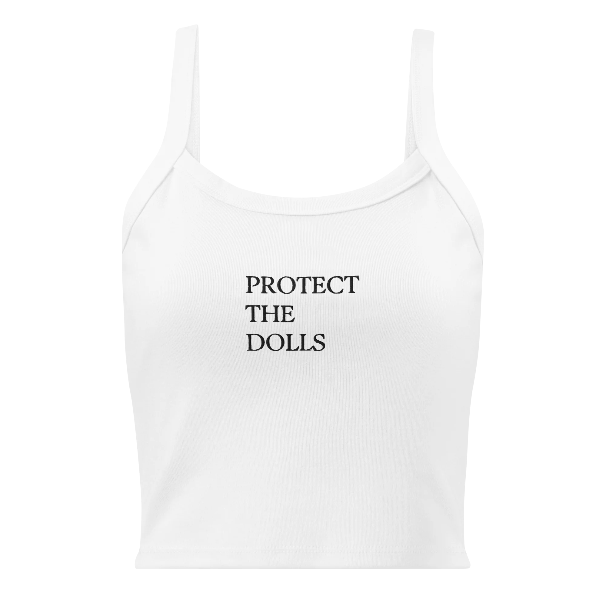 Protect The Dolls Rib Embroidered Tank Top