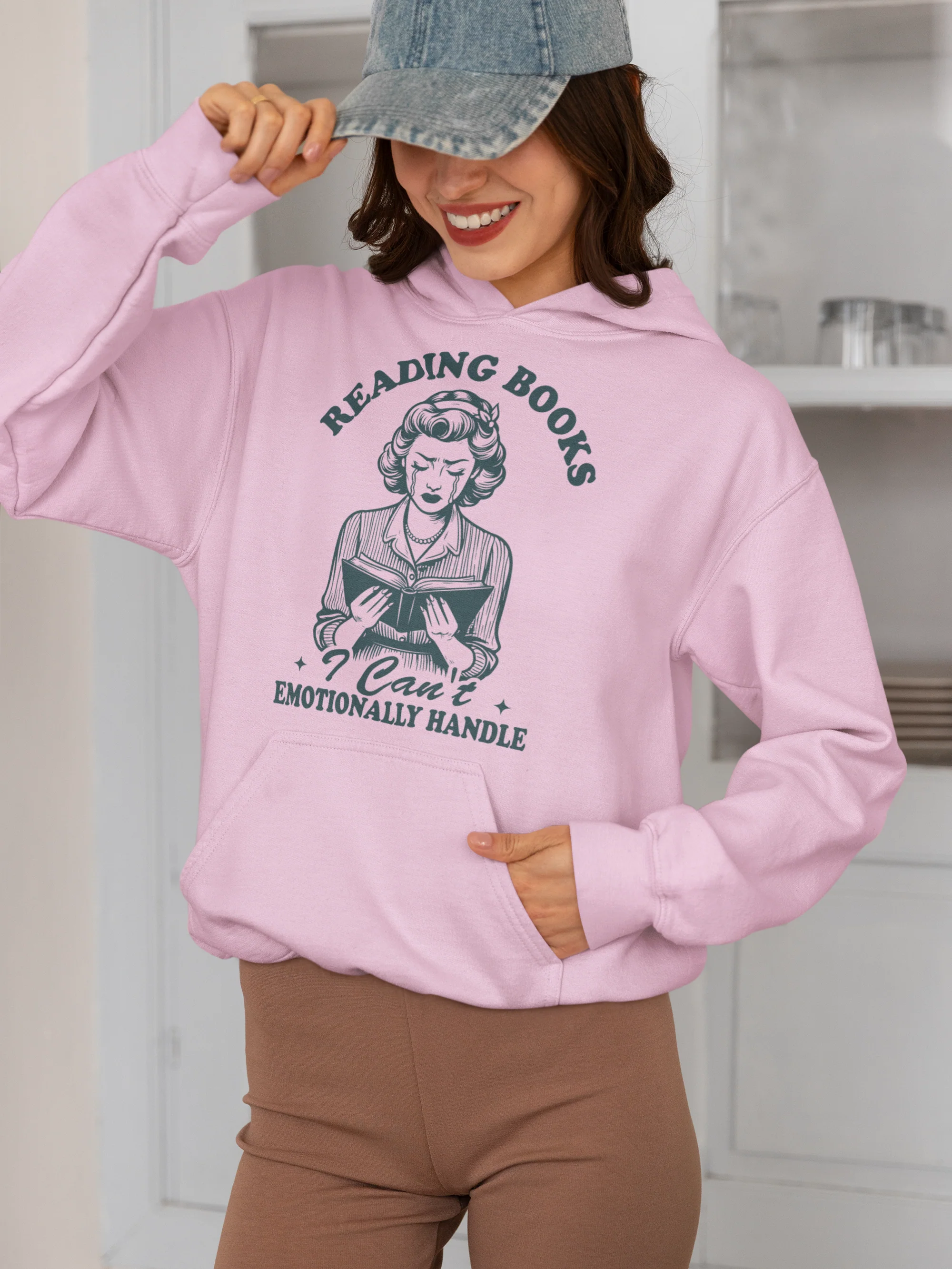 Reading Books Can't Emotionally Handle Hoodie - Image 2