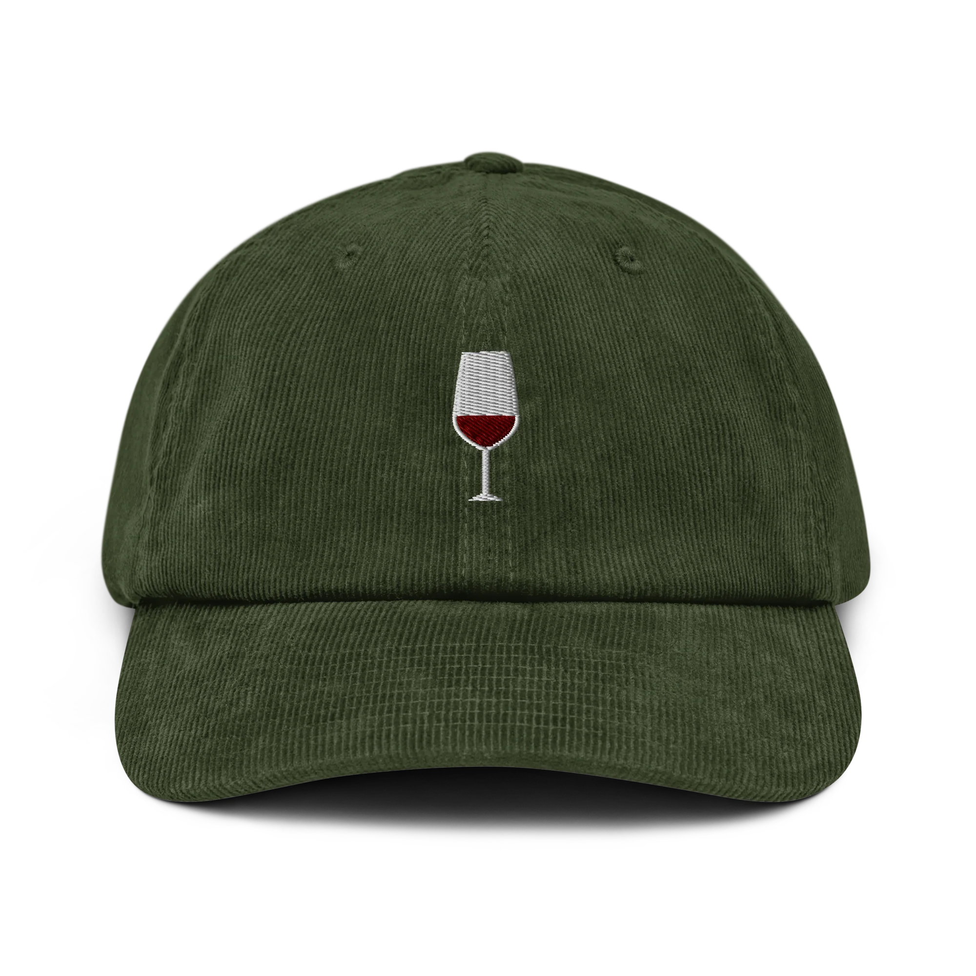 Red Wine Embroidered Corduroy Hat - Image 5