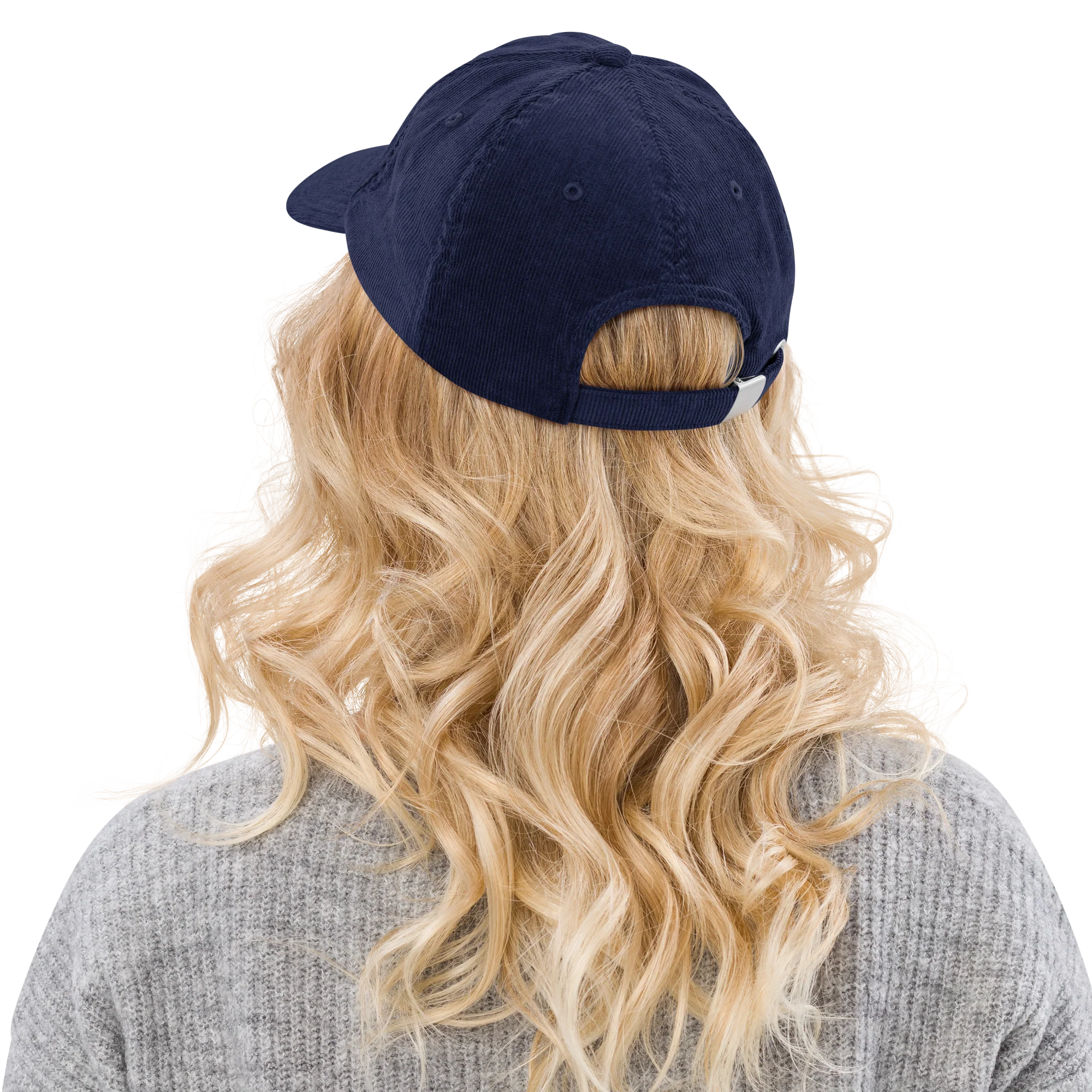 Red Wine Embroidered Corduroy Hat - Image 6