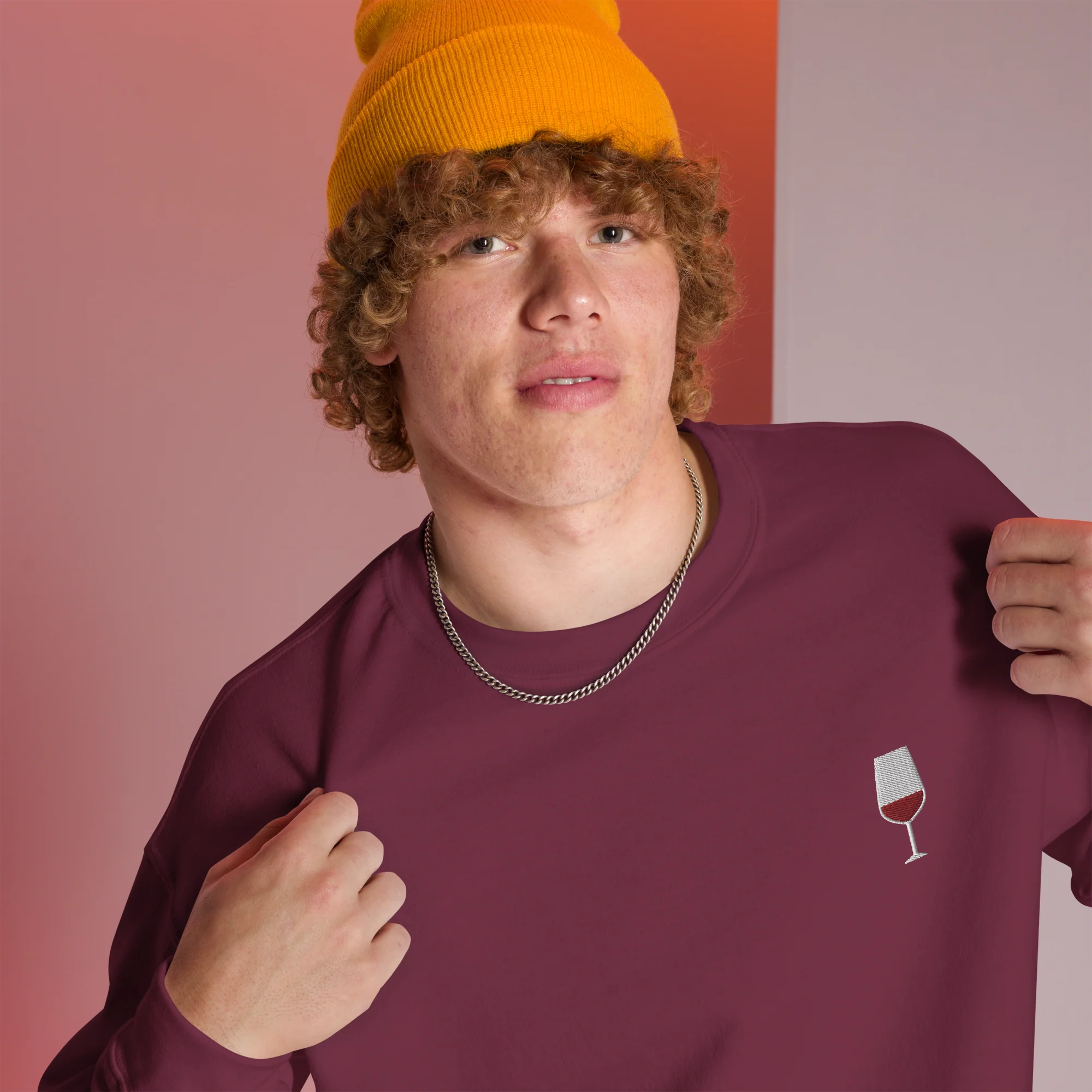 Red Wine Embroidered Sweatshirt - Image 11