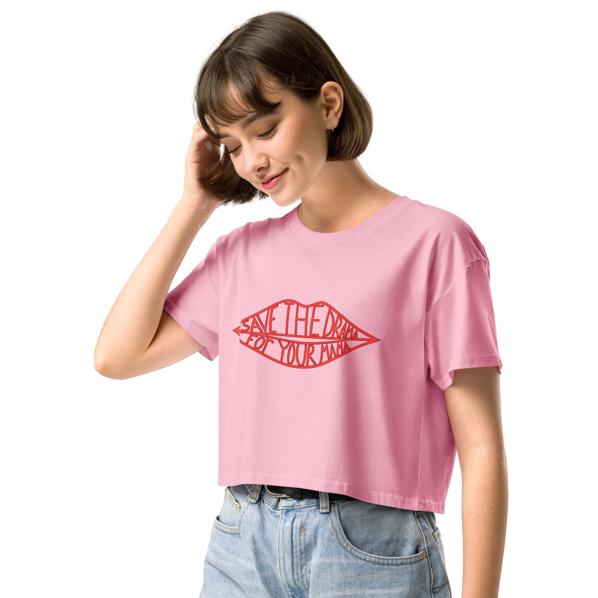 Save the Drama for your Mama Friends Crop Tee - Image 2